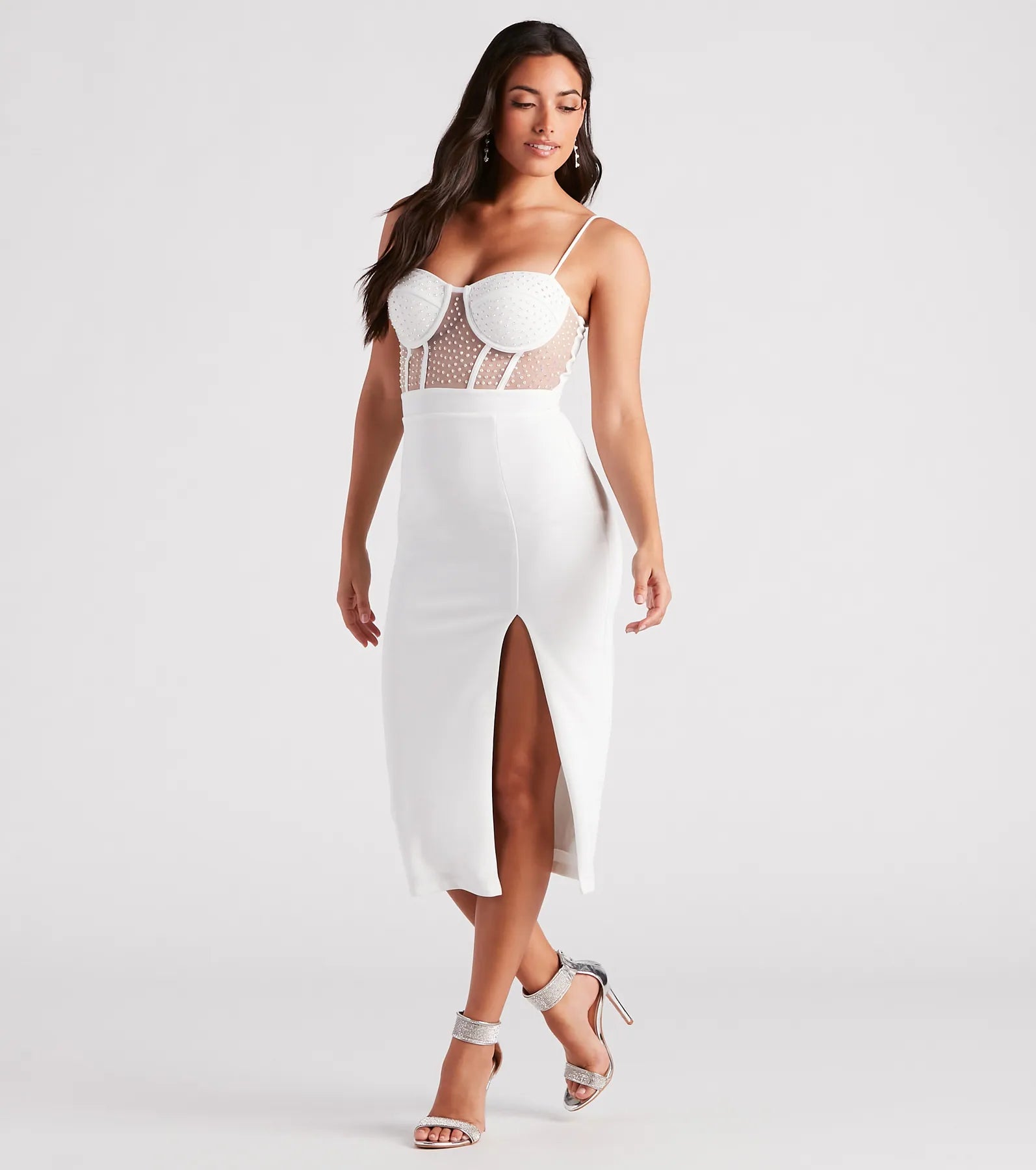 Destiny Formal Bustier Midi Dress - Image 3