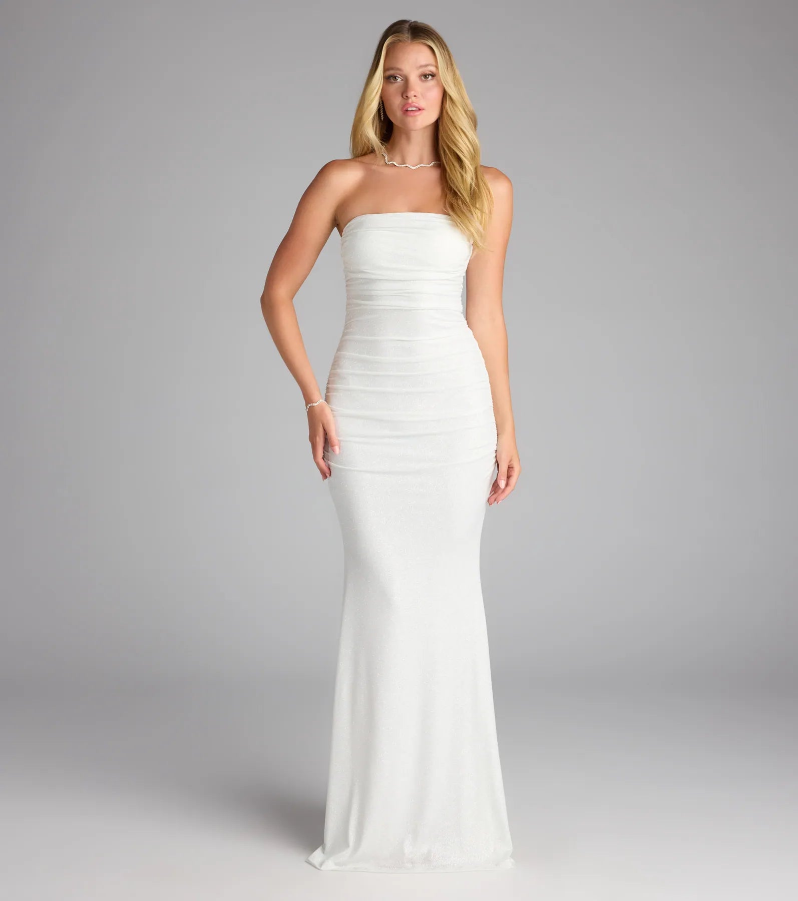 Mischka Strapless Mermaid Glitter Formal Dress - Image 22