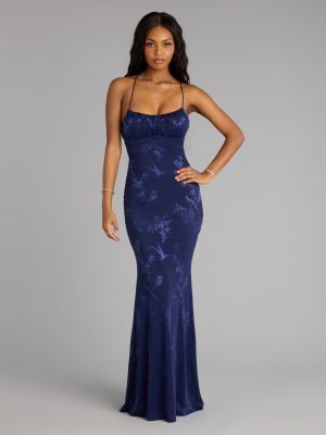 Elaine Jacquard Mesh Mermaid Dress