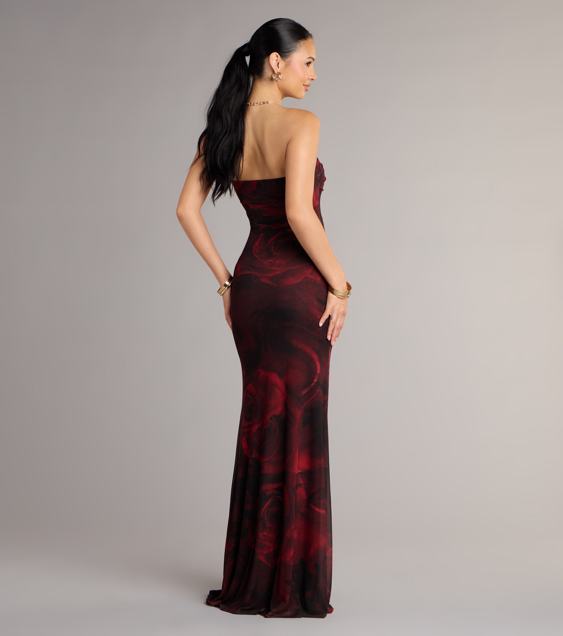 Renata Strapless Abstract Mermaid Formal Dress - Image 2