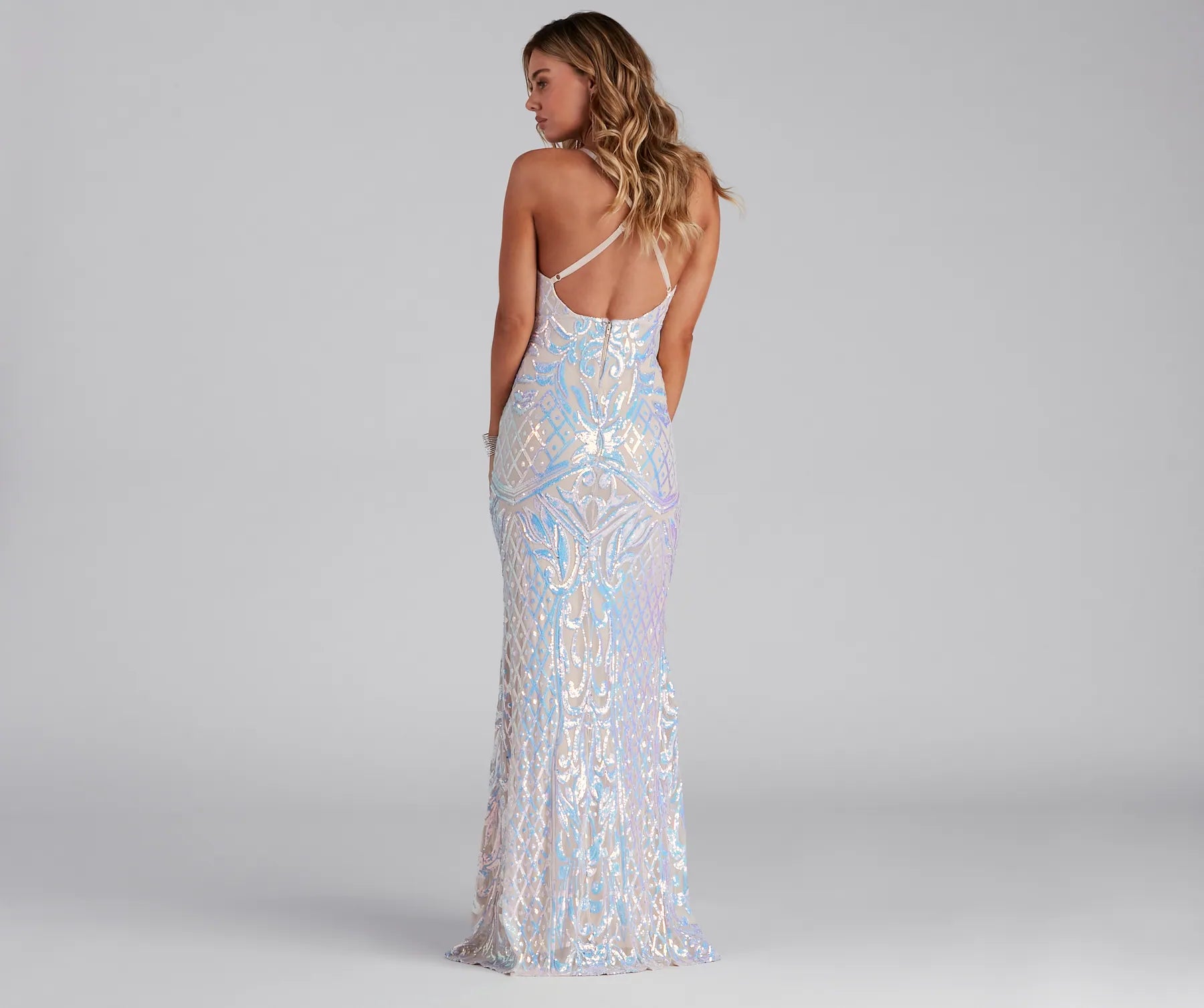 Deonne Iridescent Sequin Cross Back Dress - Image 2