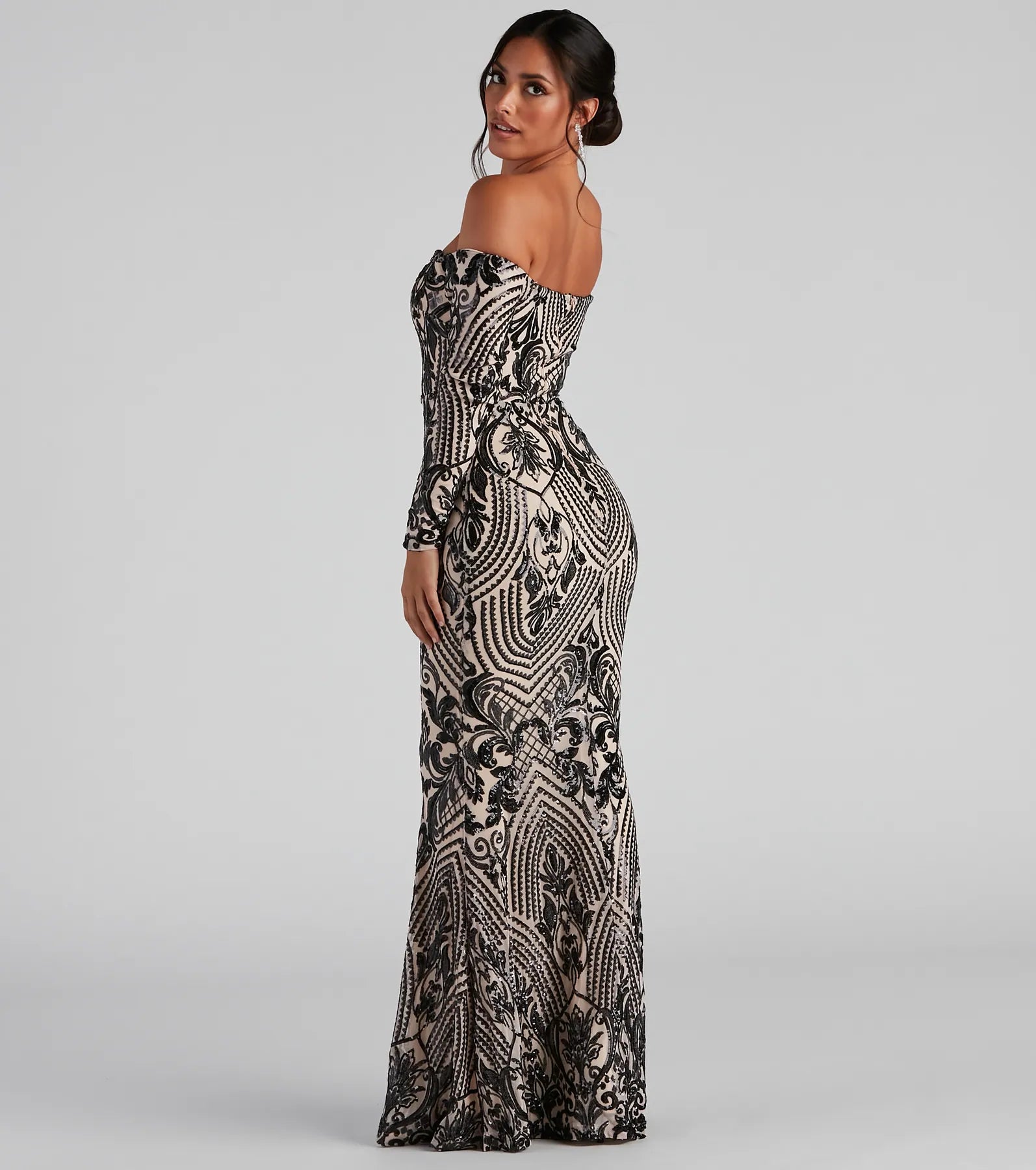 Paityn Formal Off-The-Shoulder Sequin Dress - Image 6