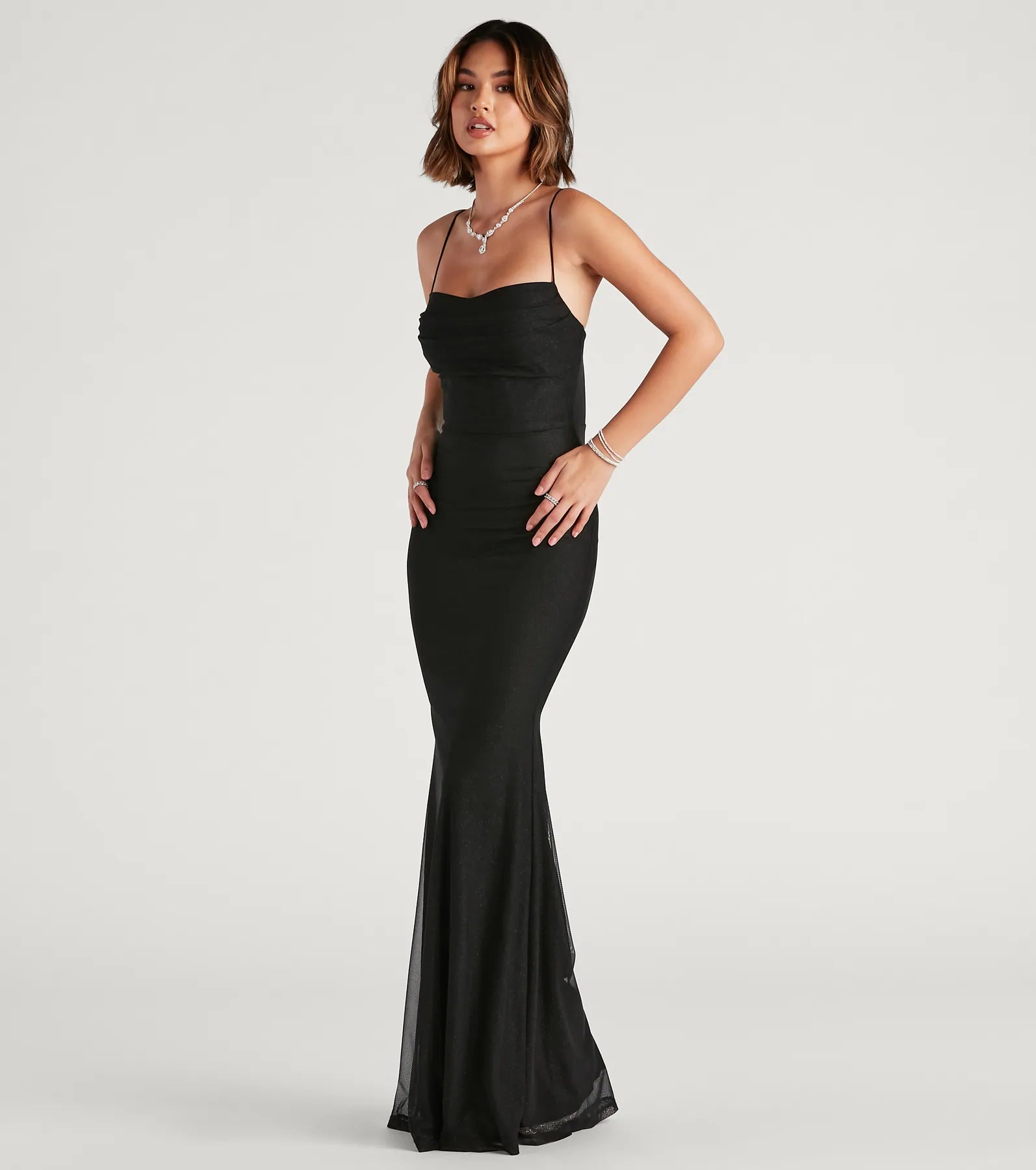 Addison Glitter Mesh Formal Dress - Image 11