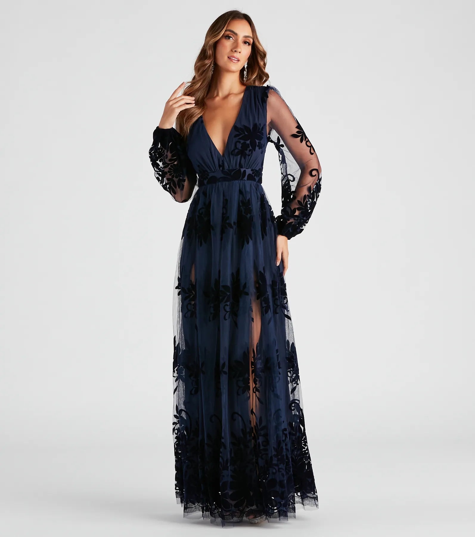 Evelyn Formal Plunge A-Line Dress - Image 9