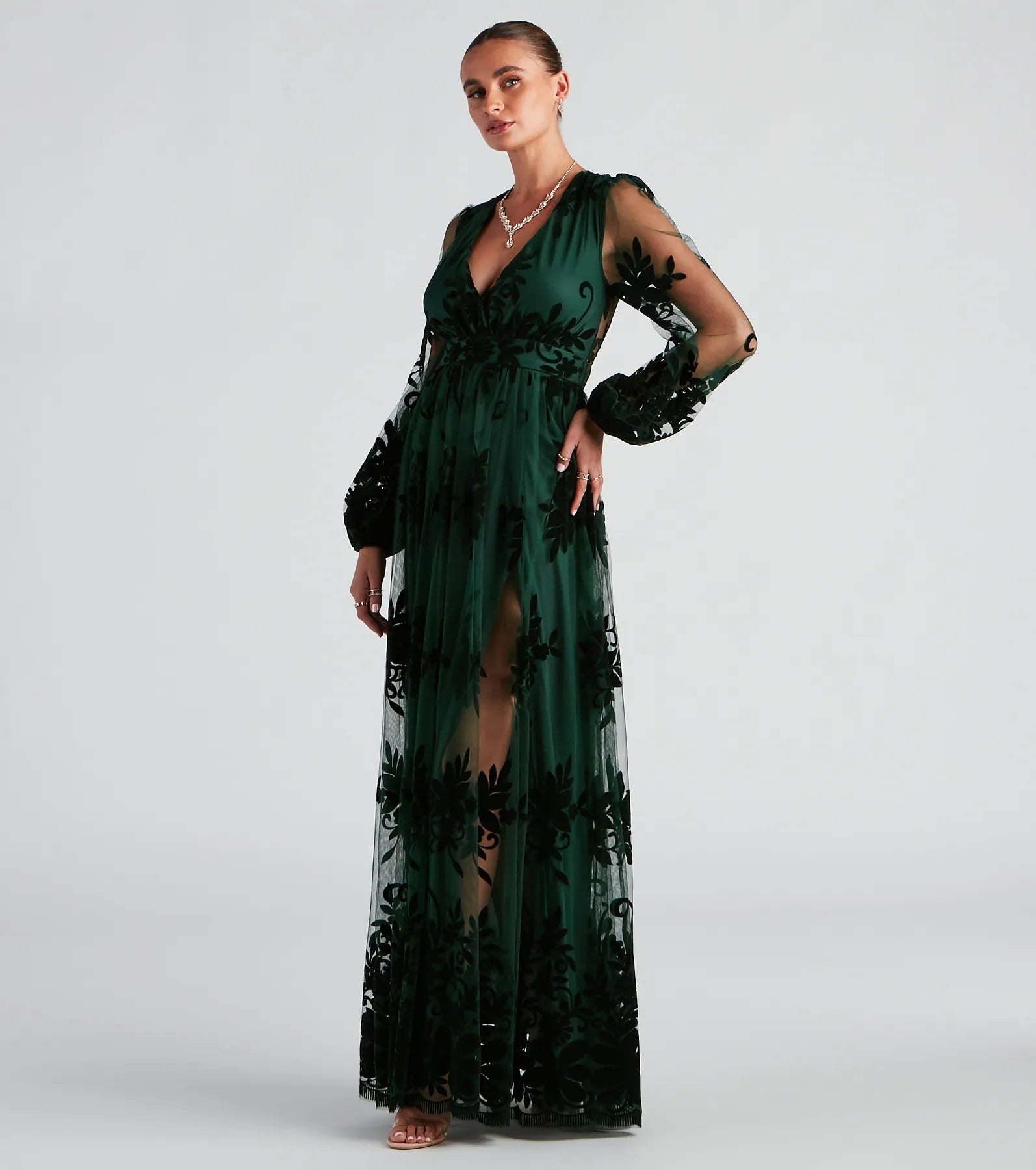 Evelyn Formal Plunge A-Line Dress - Image 5