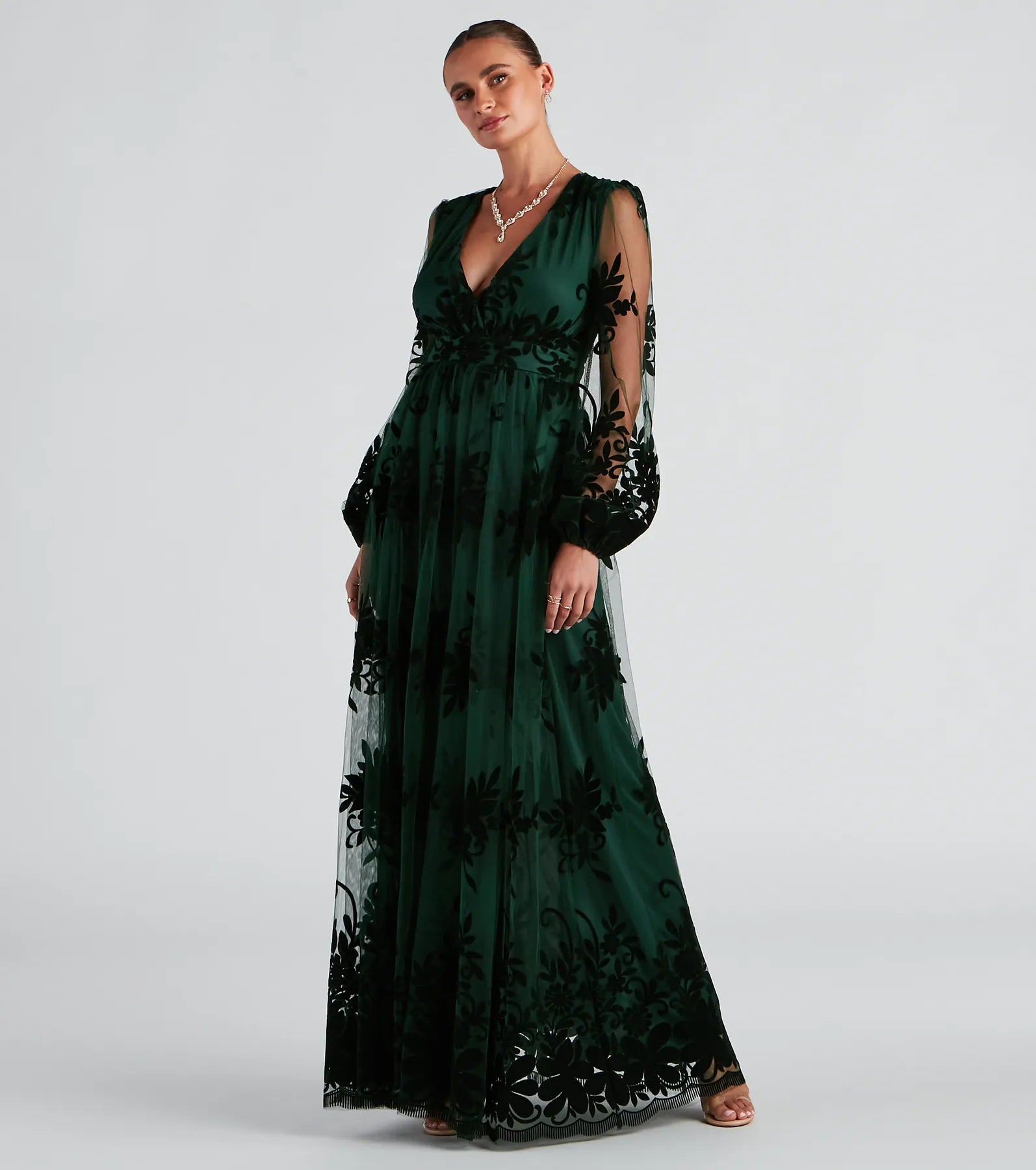 Evelyn Formal Plunge A-Line Dress - Image 7
