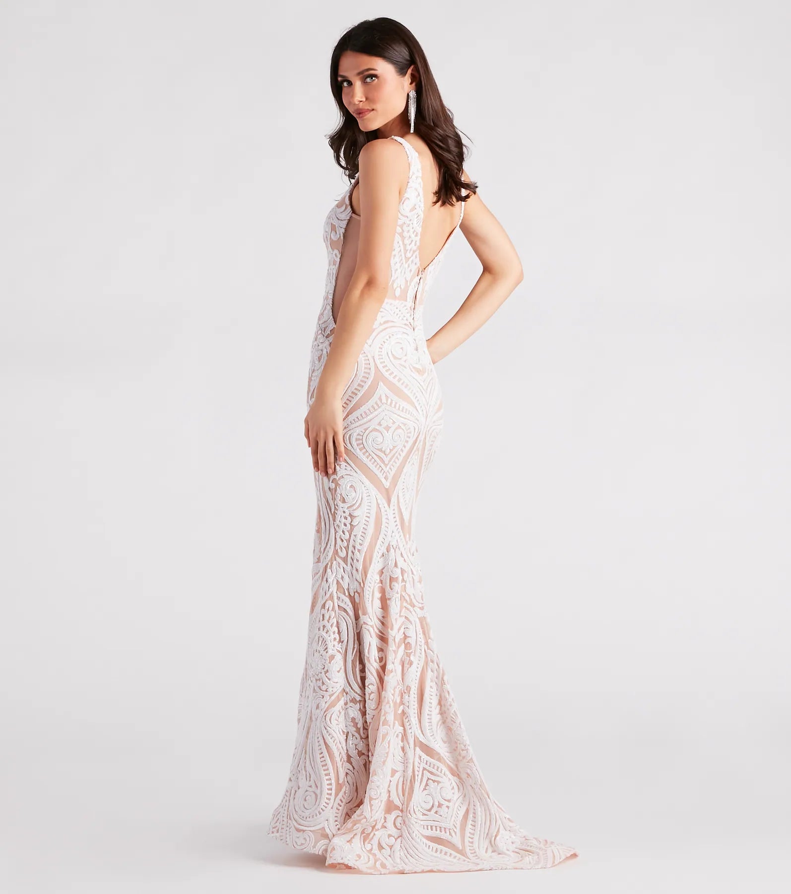 Mariah Formal Sequin Mesh Mermaid Dress - Image 5
