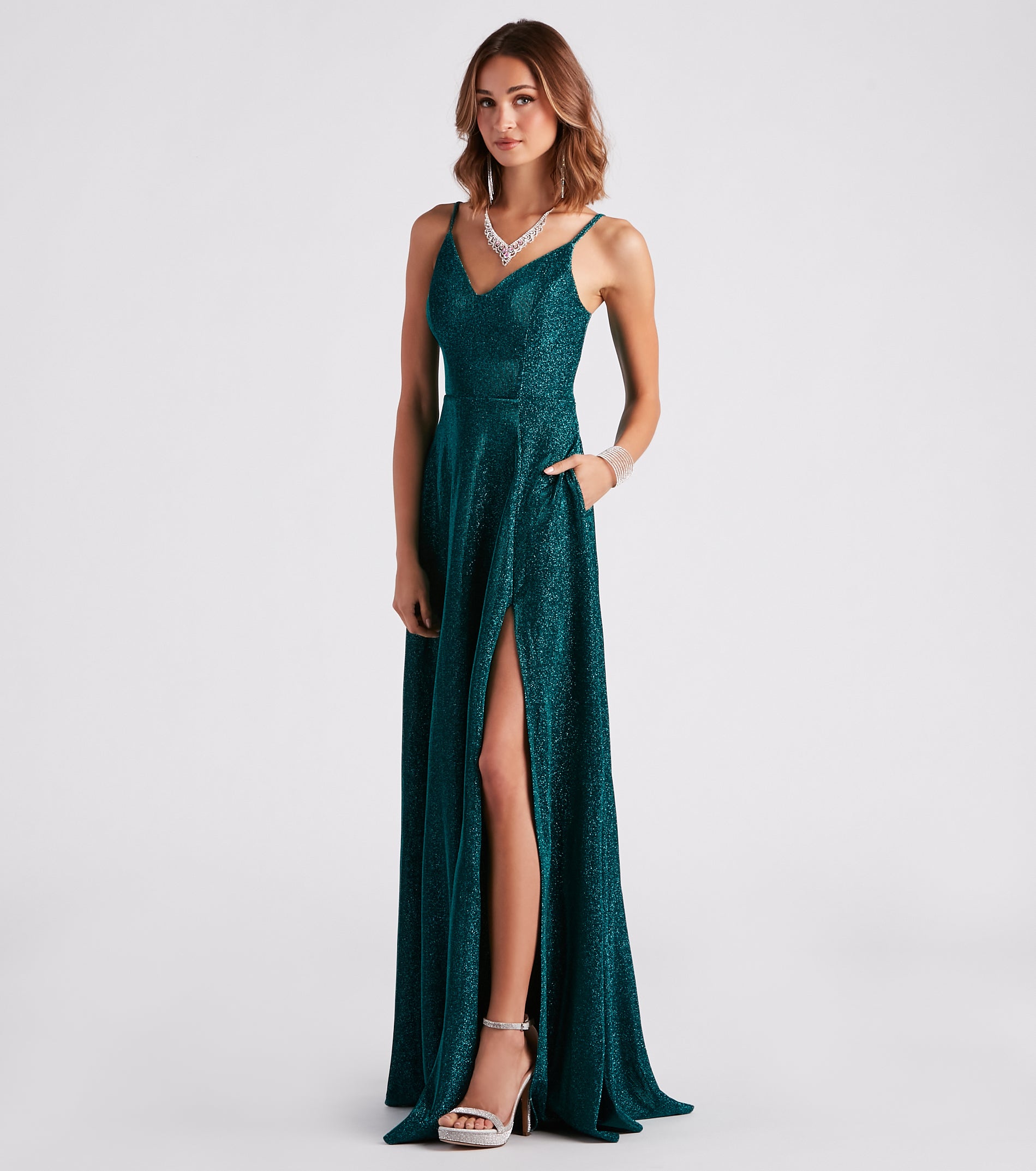 Mckenna Formal Glitter A-Line Dress - Image 3