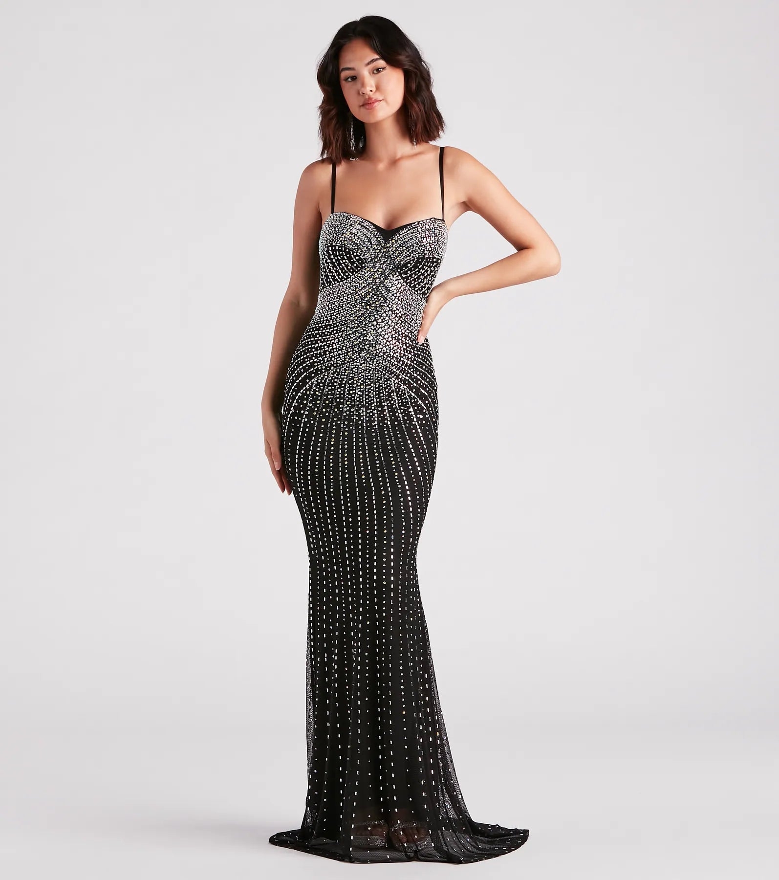 Tori Formal Rhinestone Mermaid Long Dress - Image 7