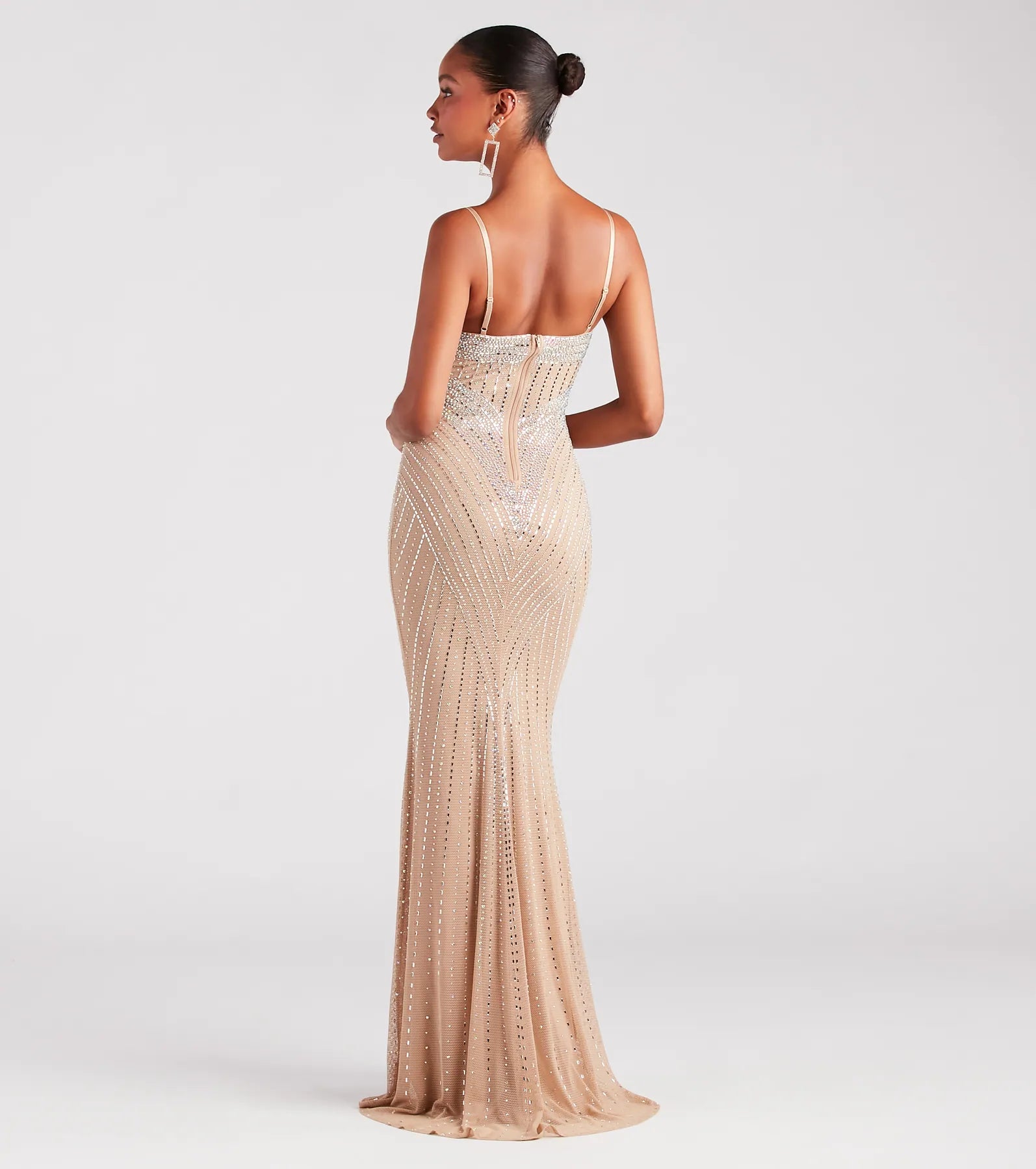 Tori Formal Rhinestone Mermaid Long Dress - Image 2