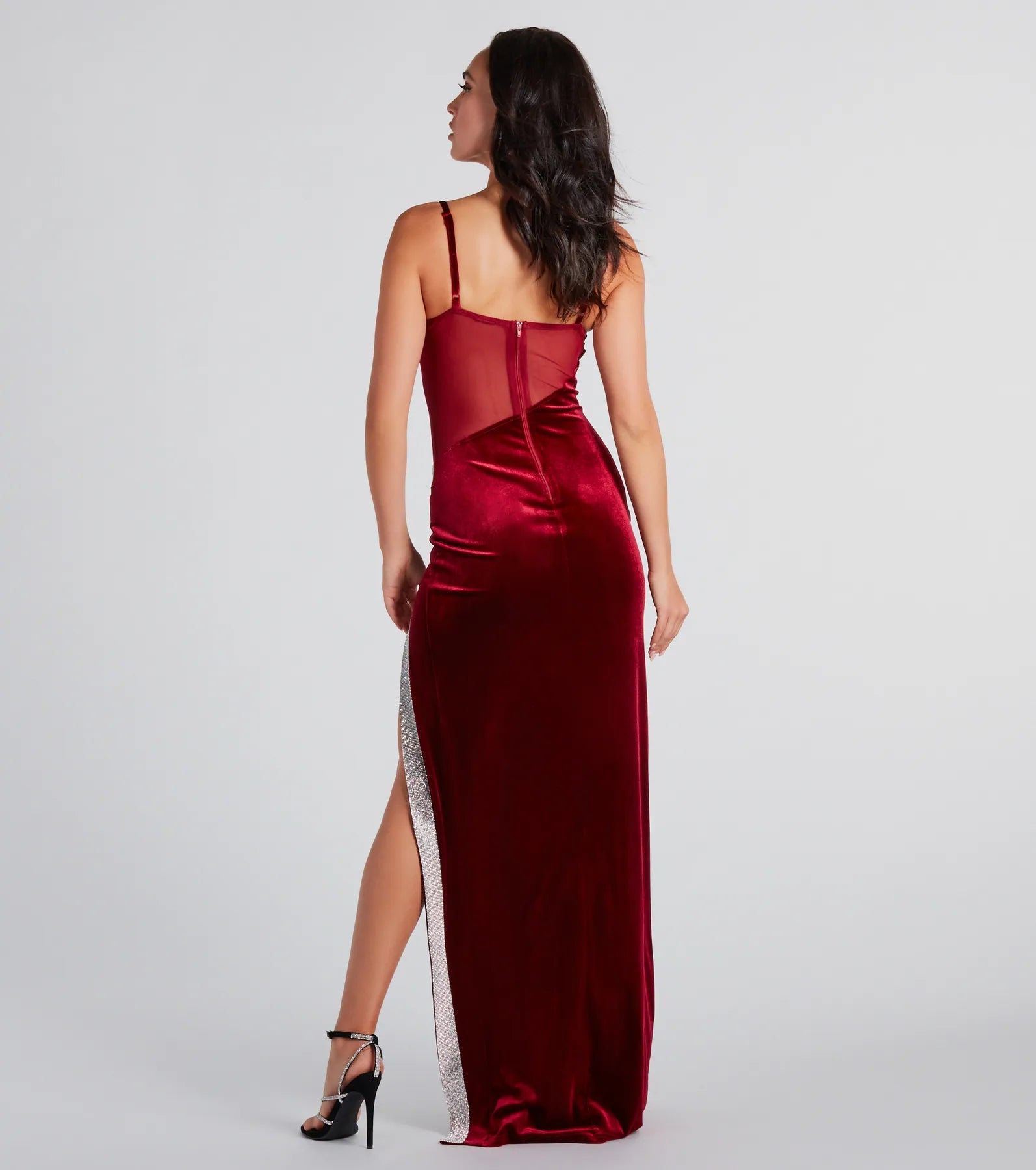 Corrie Formal Velvet Mesh Dress - Image 6