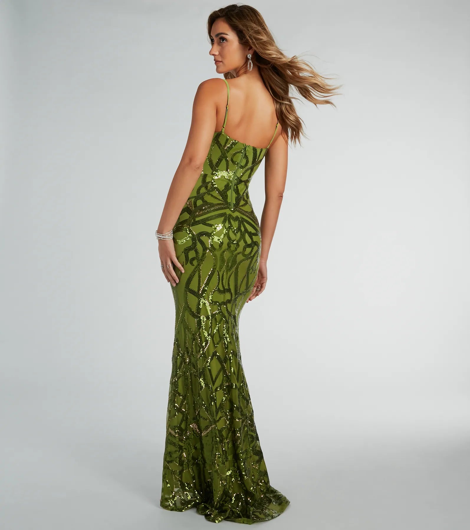Sielle Bustier Mermaid Sequin Formal Dress - Image 2
