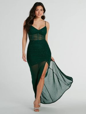 Gwyneth V-Neck Mermaid Rhinestone Formal Dress