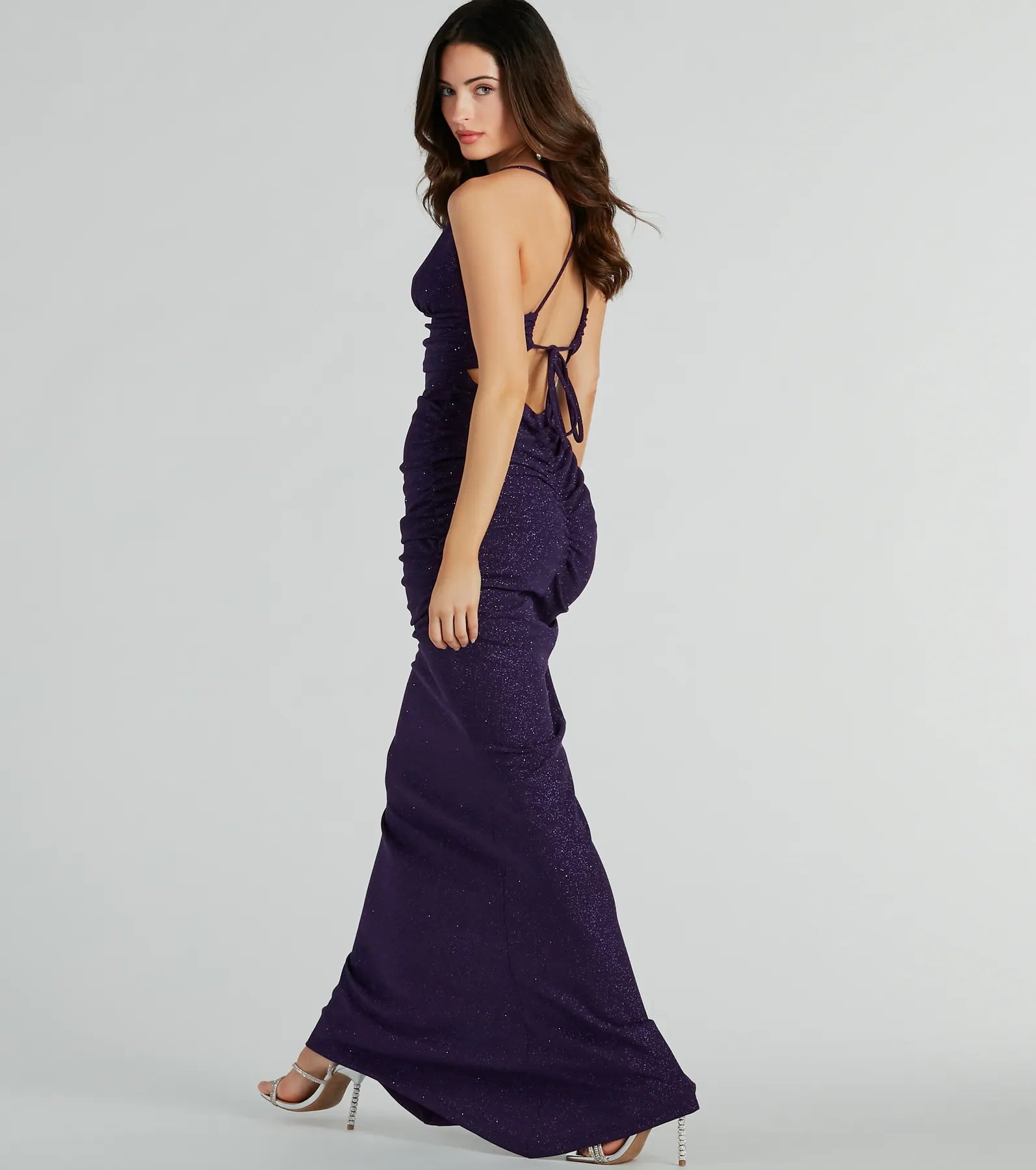 May Lace-Up Mermaid Glitter Formal Dress - Image 6