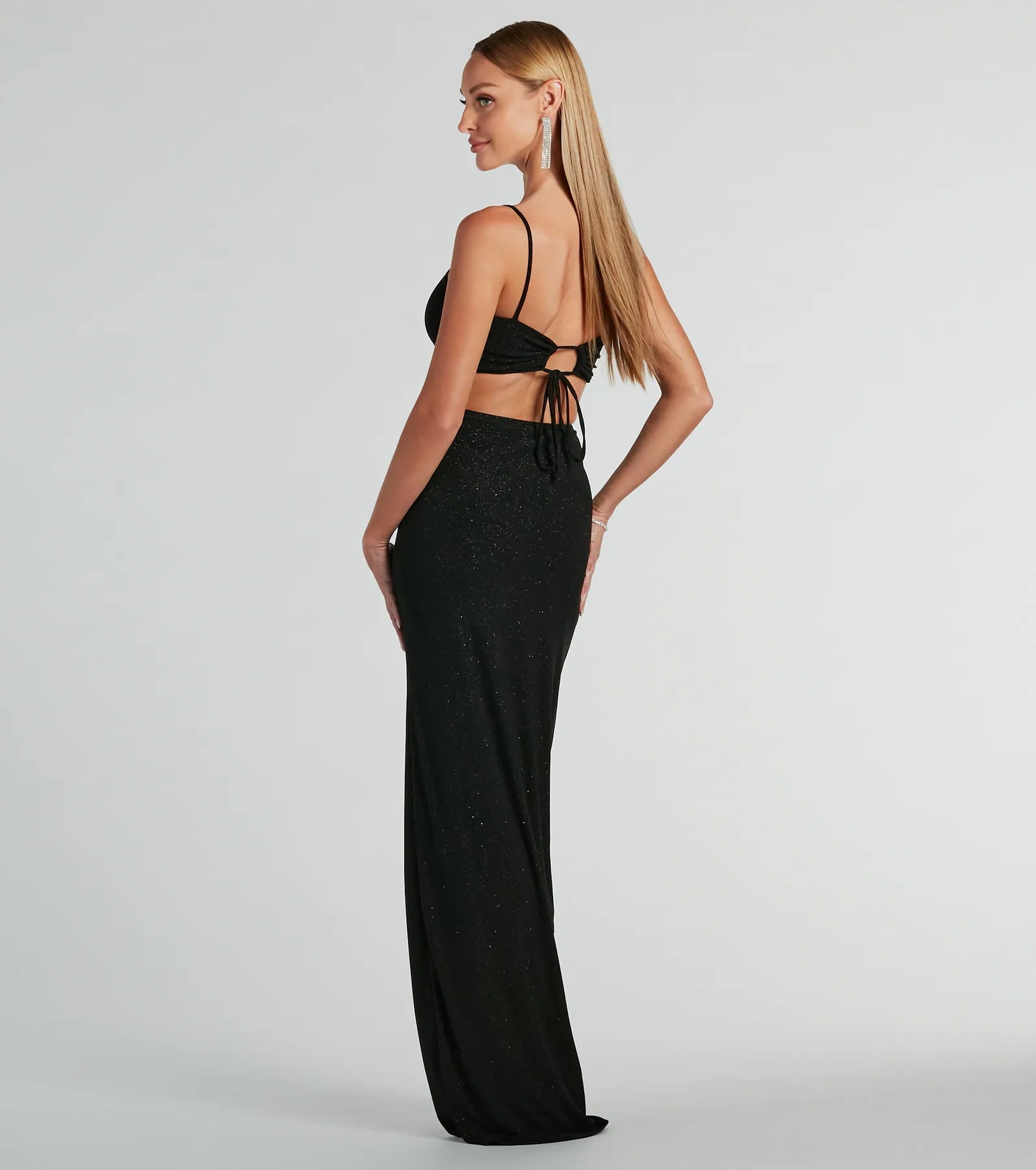 Sharon Tie-Back Glitter Mermaid Formal Dress - Image 6