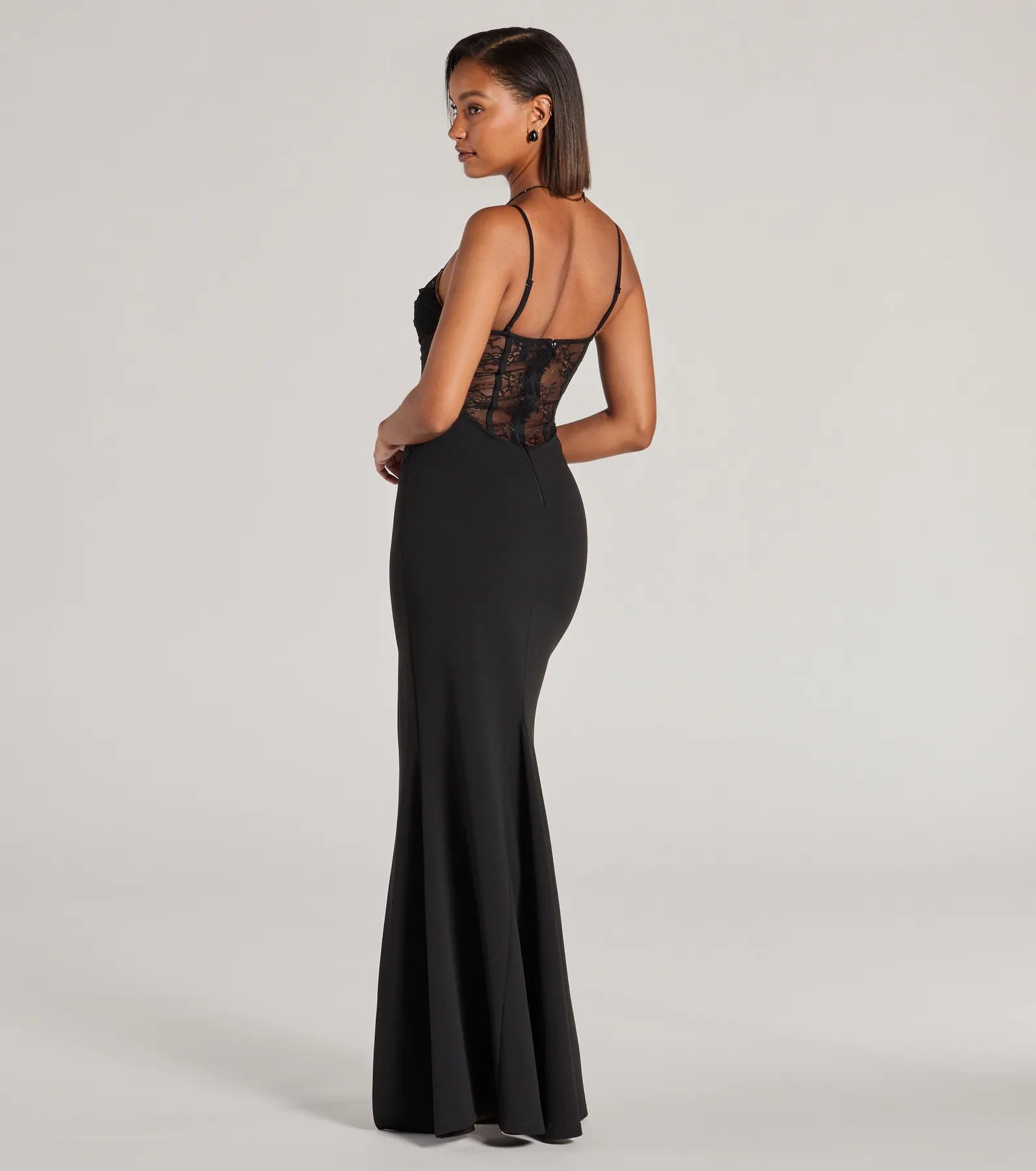 Josette Sleeveless Corset Lace Mermaid Dress - Image 3