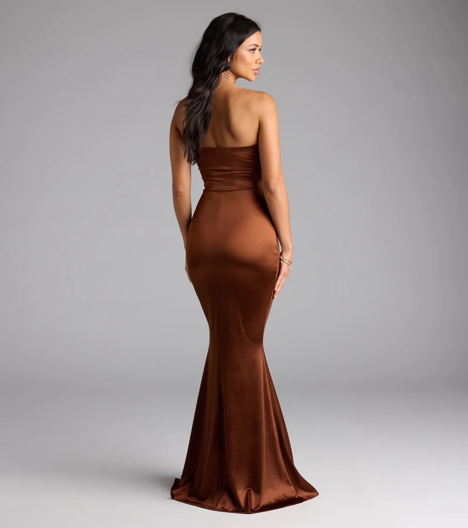 Priscilla Formal Satin Strapless Mermaid Dress - Image 24