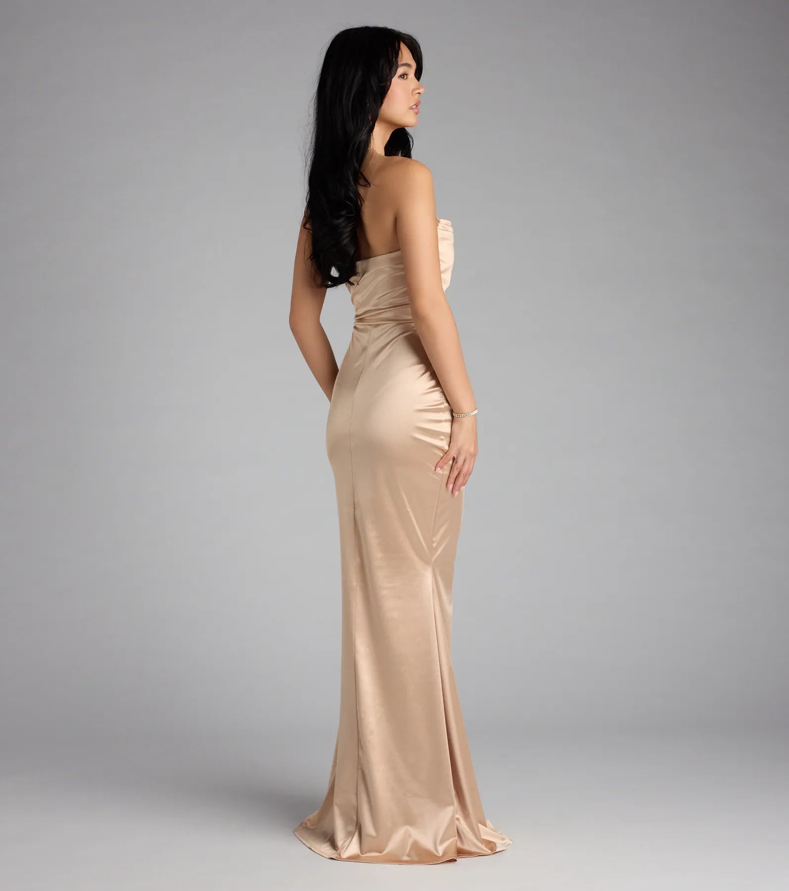 Priscilla Formal Satin Strapless Mermaid Dress - Image 28