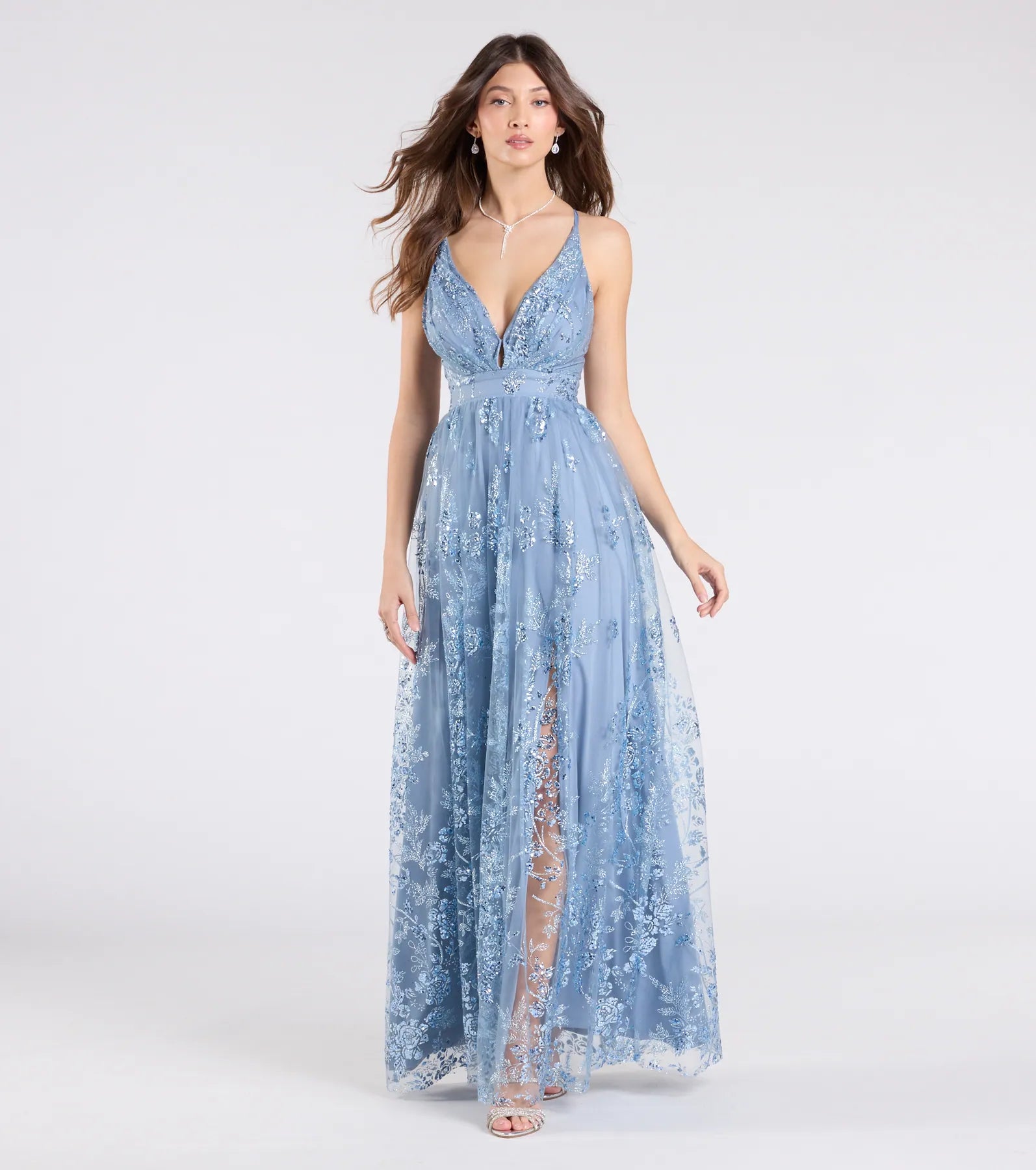 Ayva A-Line Glitter Sequin Tulle Formal Dress - Image 9