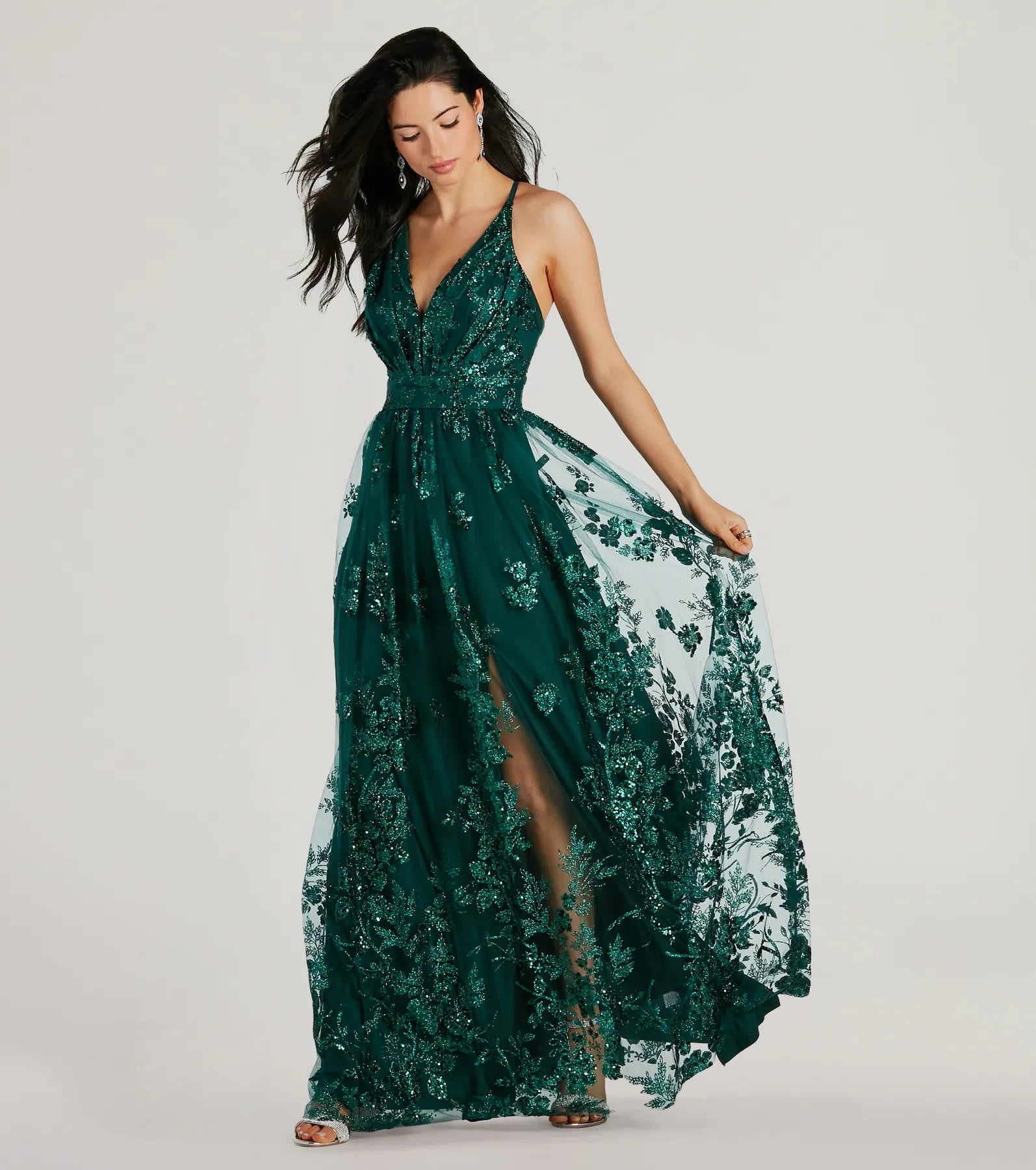 Ayva A-Line Glitter Sequin Tulle Formal Dress - Image 17