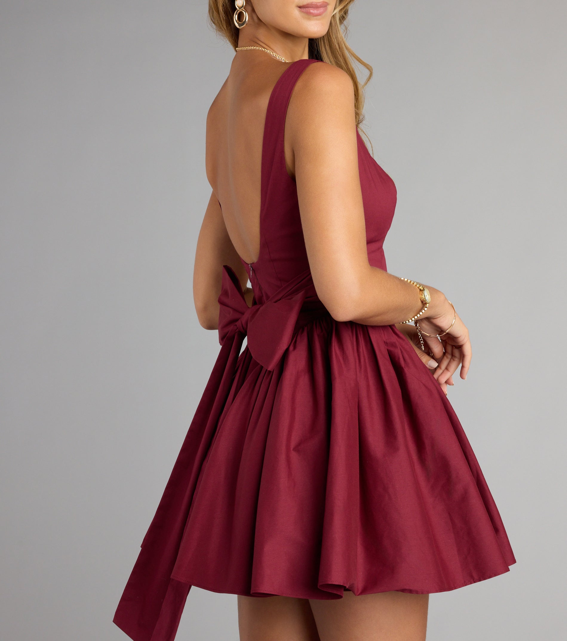 Sugar And Spice Sleeveless Tie-Back Skater Dress - Image 21