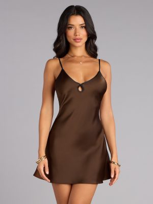 Subtle Drama Satin A-Line Mini Dress