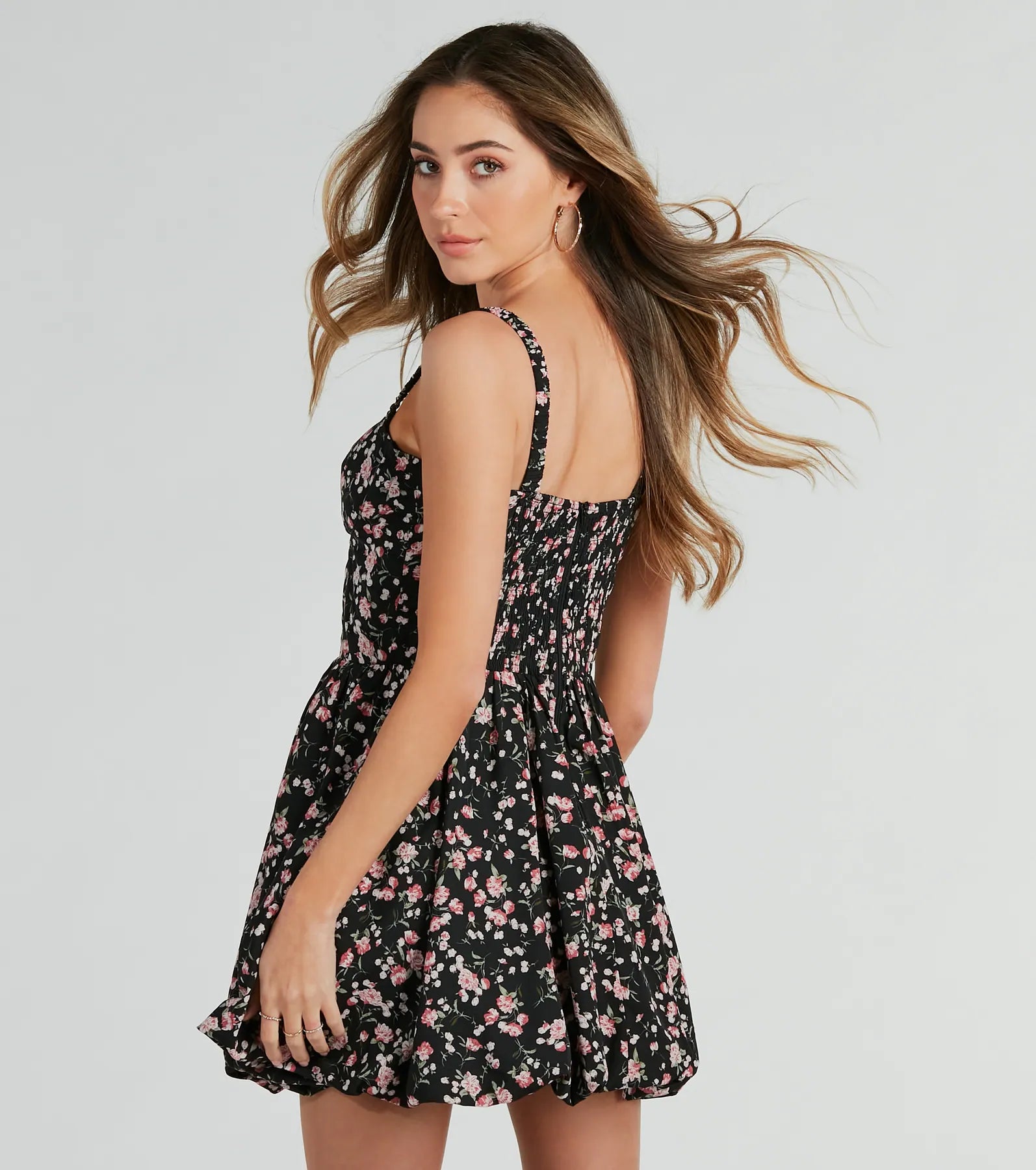 Spring Has Sprung Floral Woven Skater Dress - Image 3