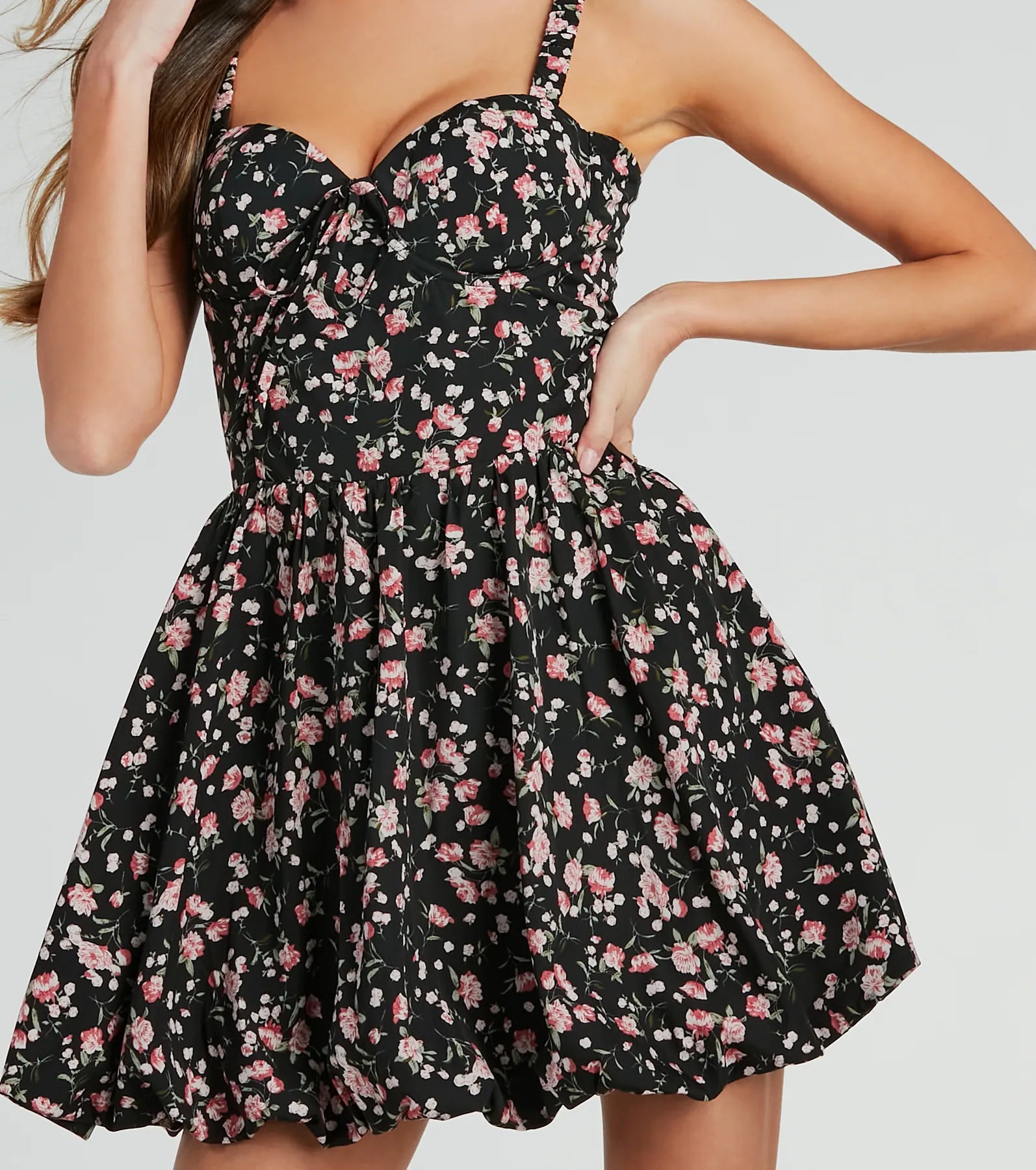 Spring Has Sprung Floral Woven Skater Dress - Image 4