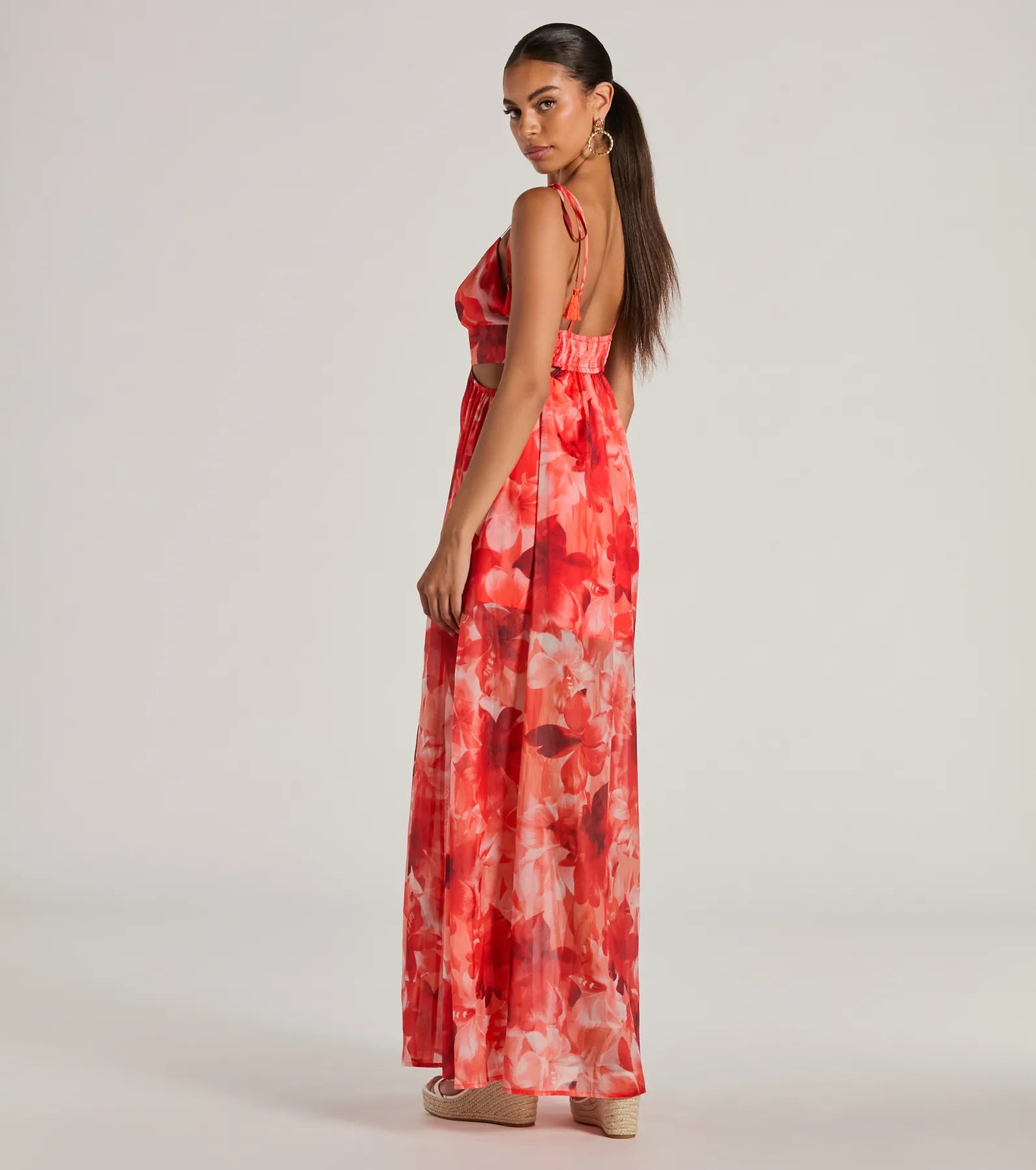 Vacay Attitude V-Neck Floral Tropical Maxi Dress - Image 2