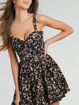 Spring Has Sprung Floral Bubble Hem Skater Dress