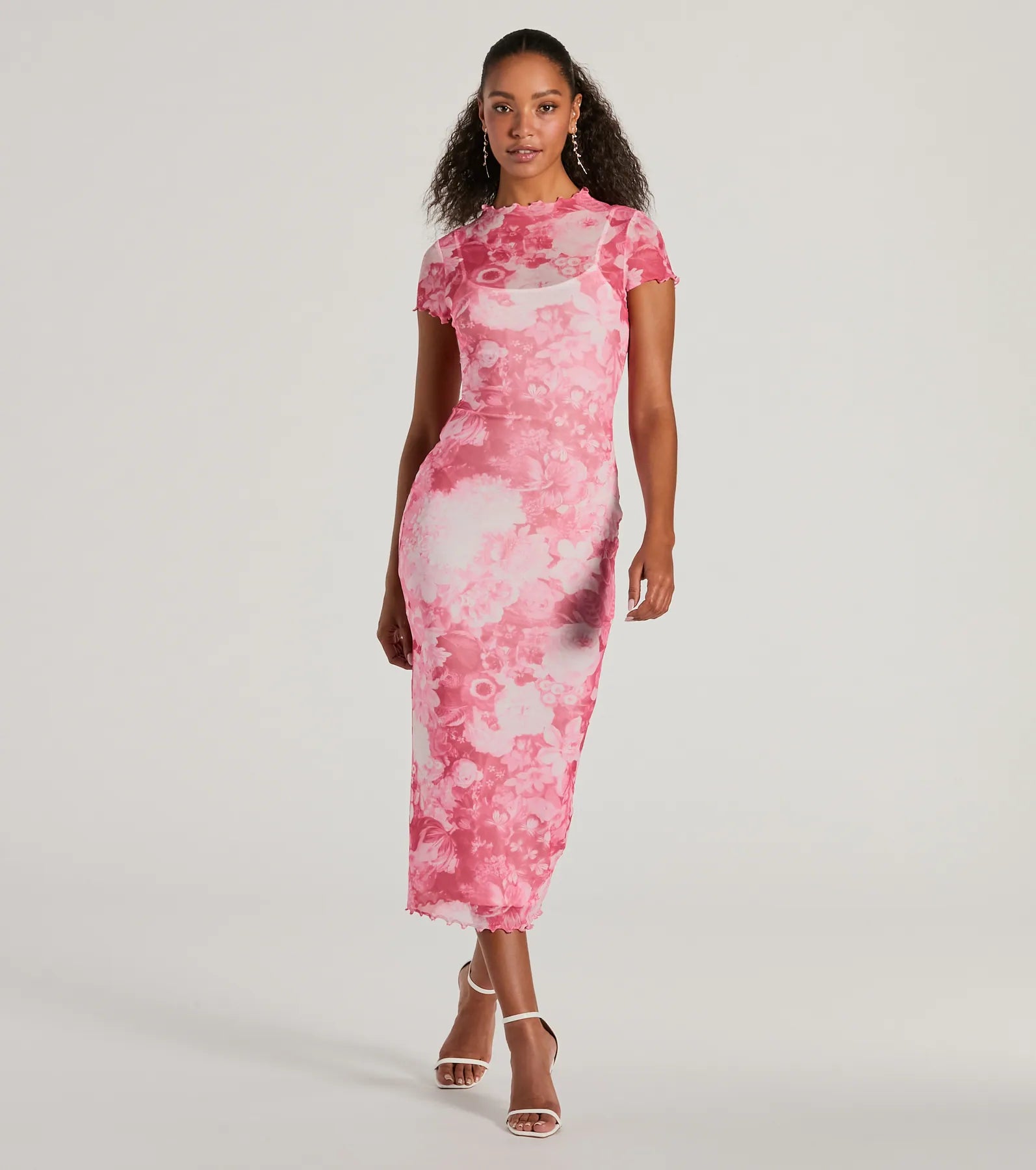 Unique Feels Abstract Print Mock Neck Maxi Dress - Image 9