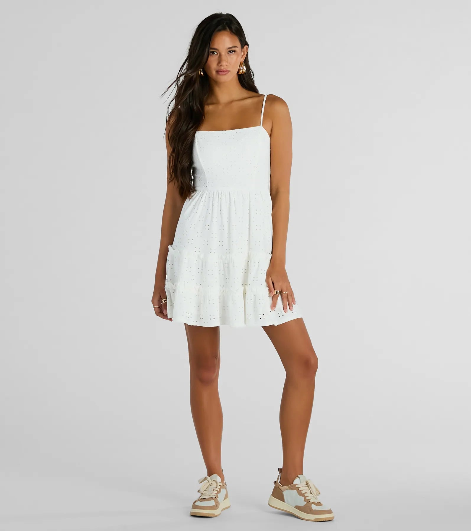 Feeling Amore Tie-Back A-Line Eyelet Mini Dress - Image 15