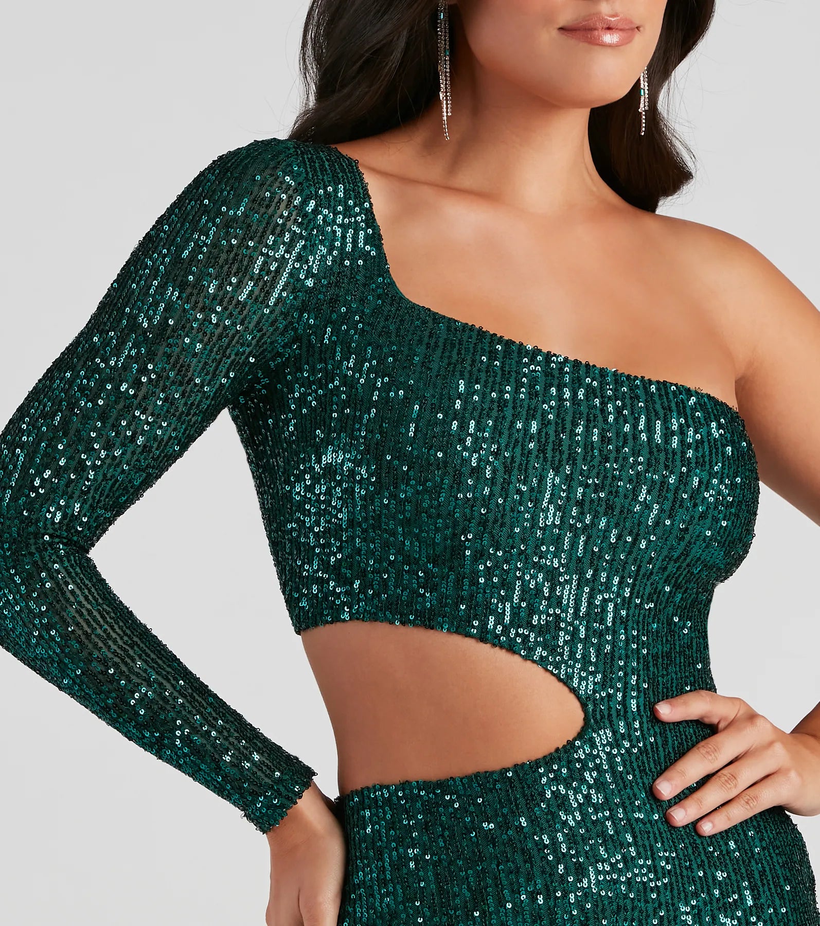 Sparkle Party Sequin One-Shoulder Mini Dress - Image 17