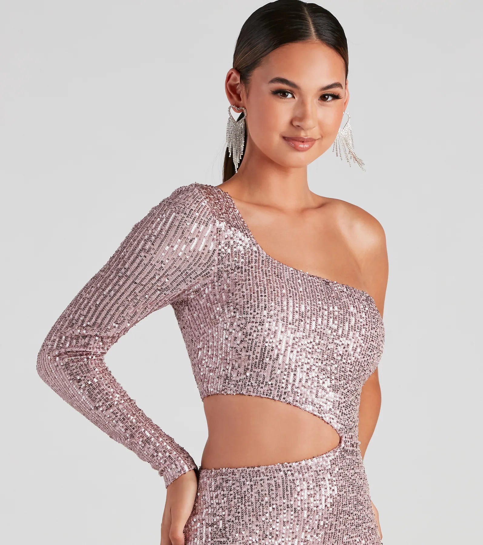 Sparkle Party Sequin One-Shoulder Mini Dress - Image 11