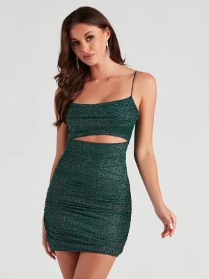 Love For Glitter Mesh Cutout Dress