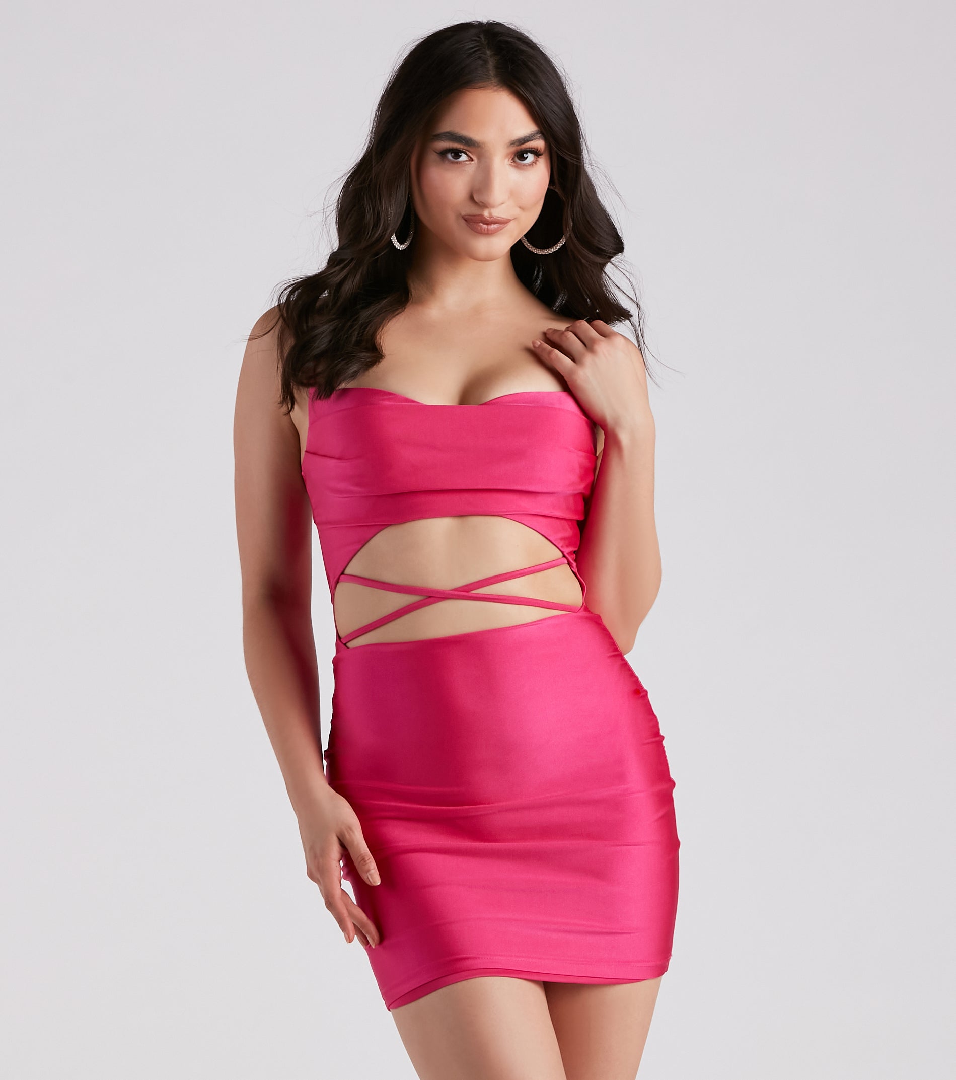Party Town V-Neck Cutout Mini Dress - Image 5