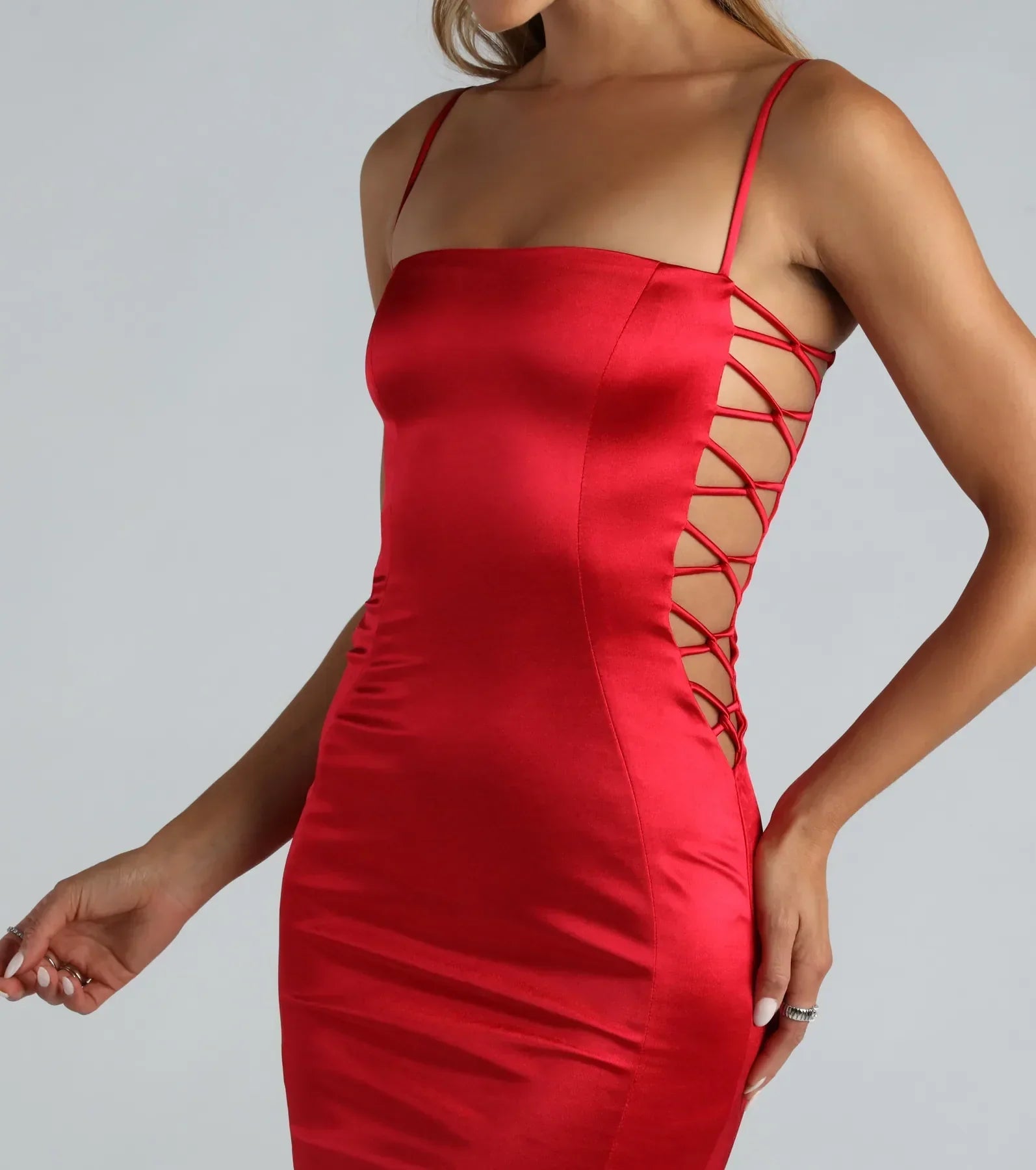 Dinner And Dancing Satin Dress - Image 8