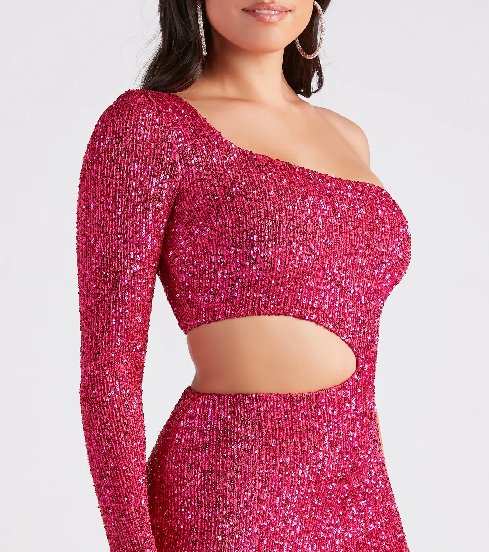 Sparkle Party Sequin One-Shoulder Mini Dress - Image 26