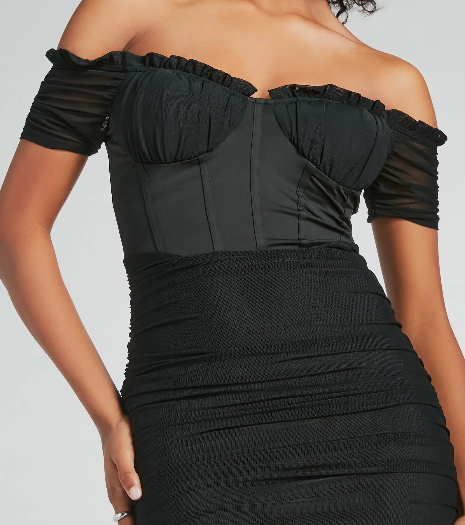 Can't Help It Off-The-Shoulder Mini Dress - Image 4