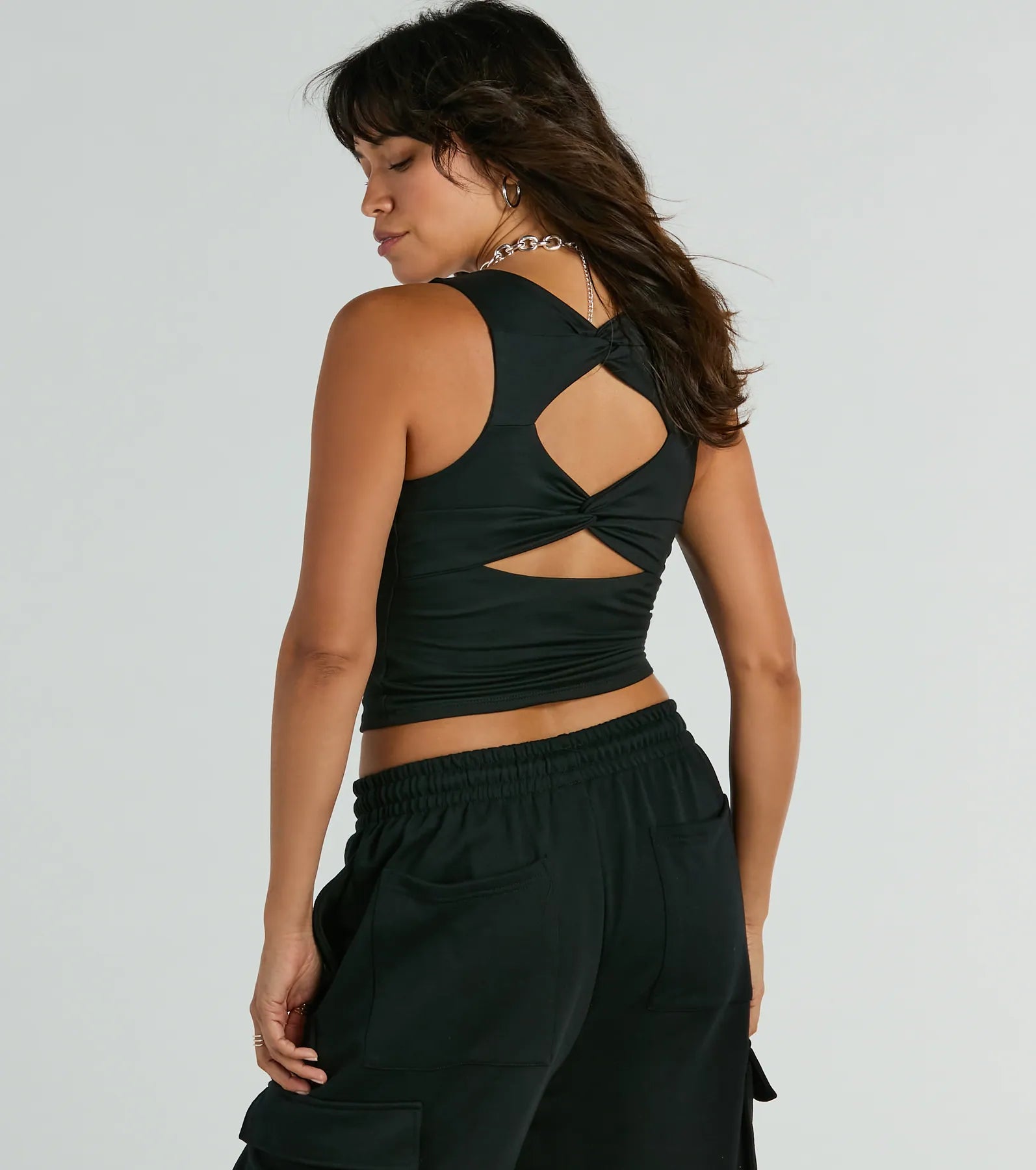Let's Get Away Open Back Sleeveless Crop Top - Image 2