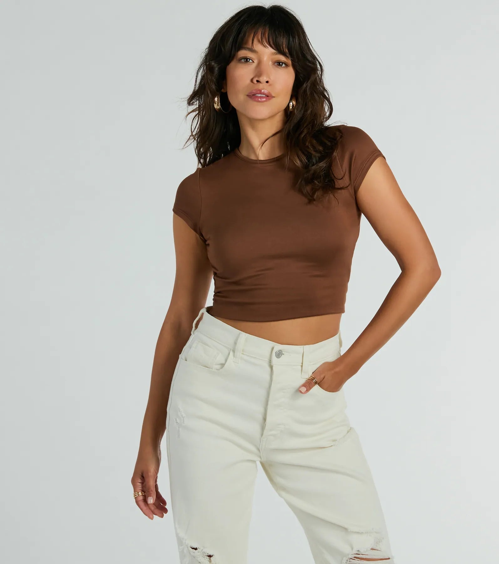 Back At It Short Sleeve Twist Crop Top - Image 5