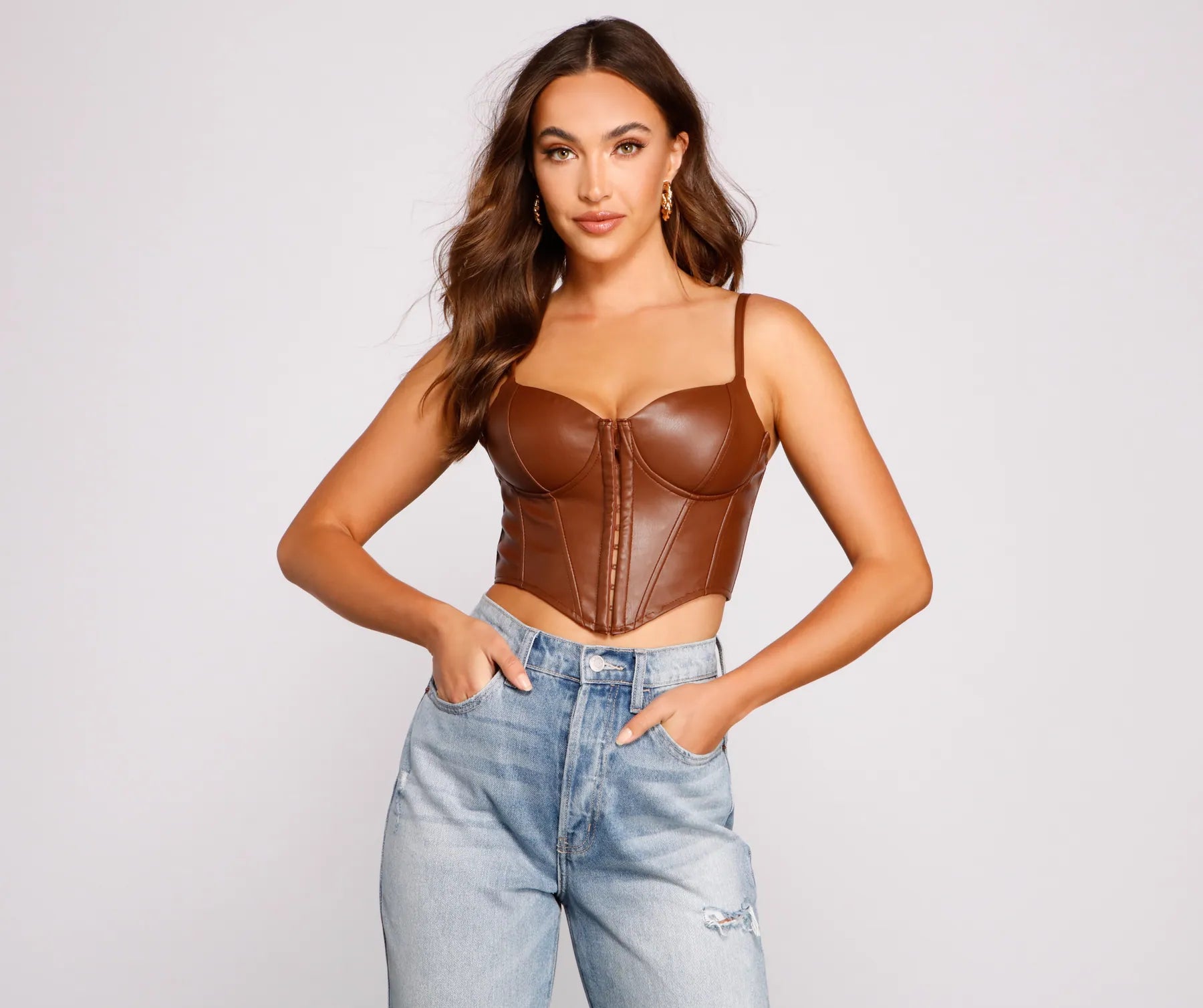 Bold Moment Faux Leather Corset Top - Image 10