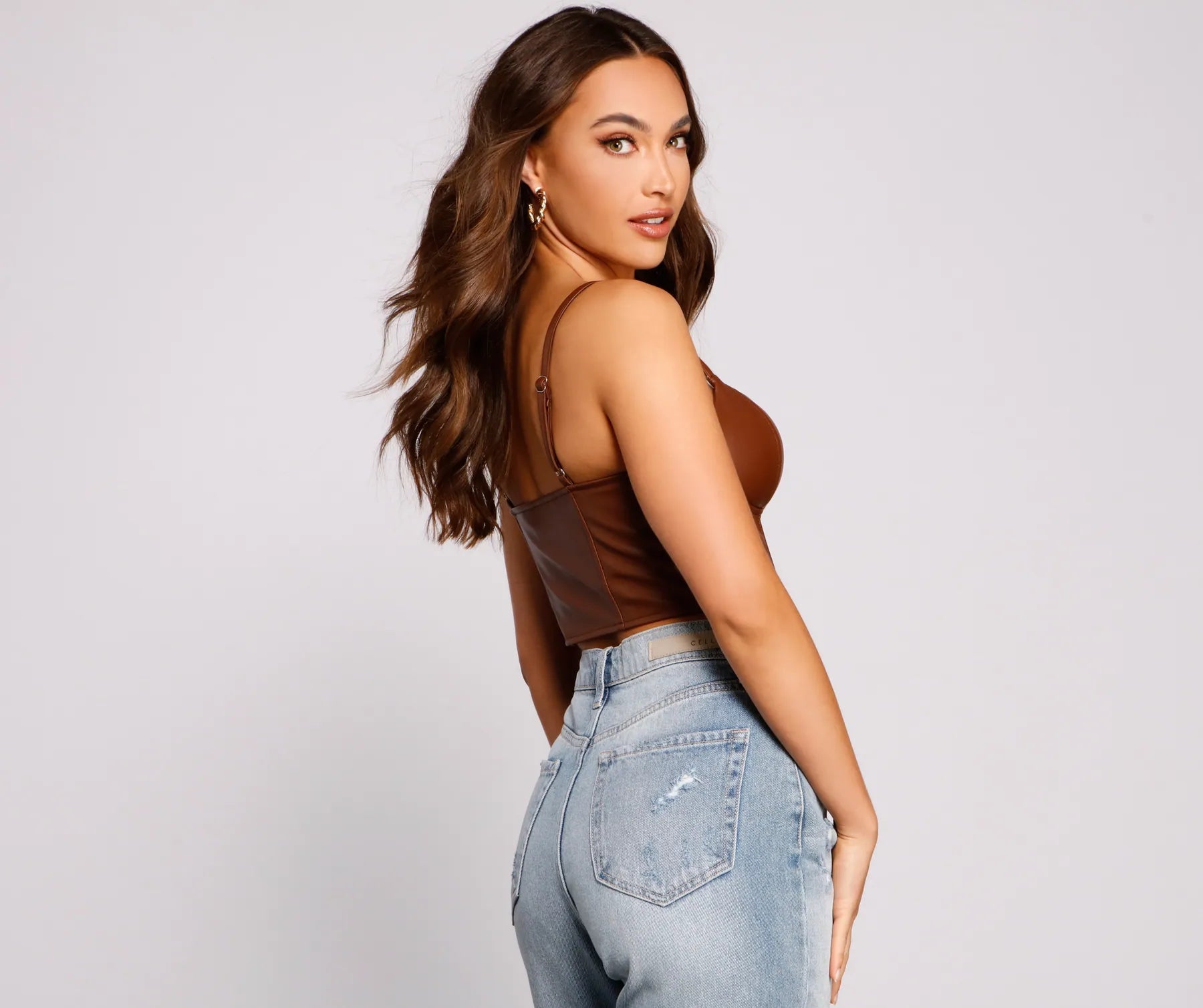 Bold Moment Faux Leather Corset Top - Image 11