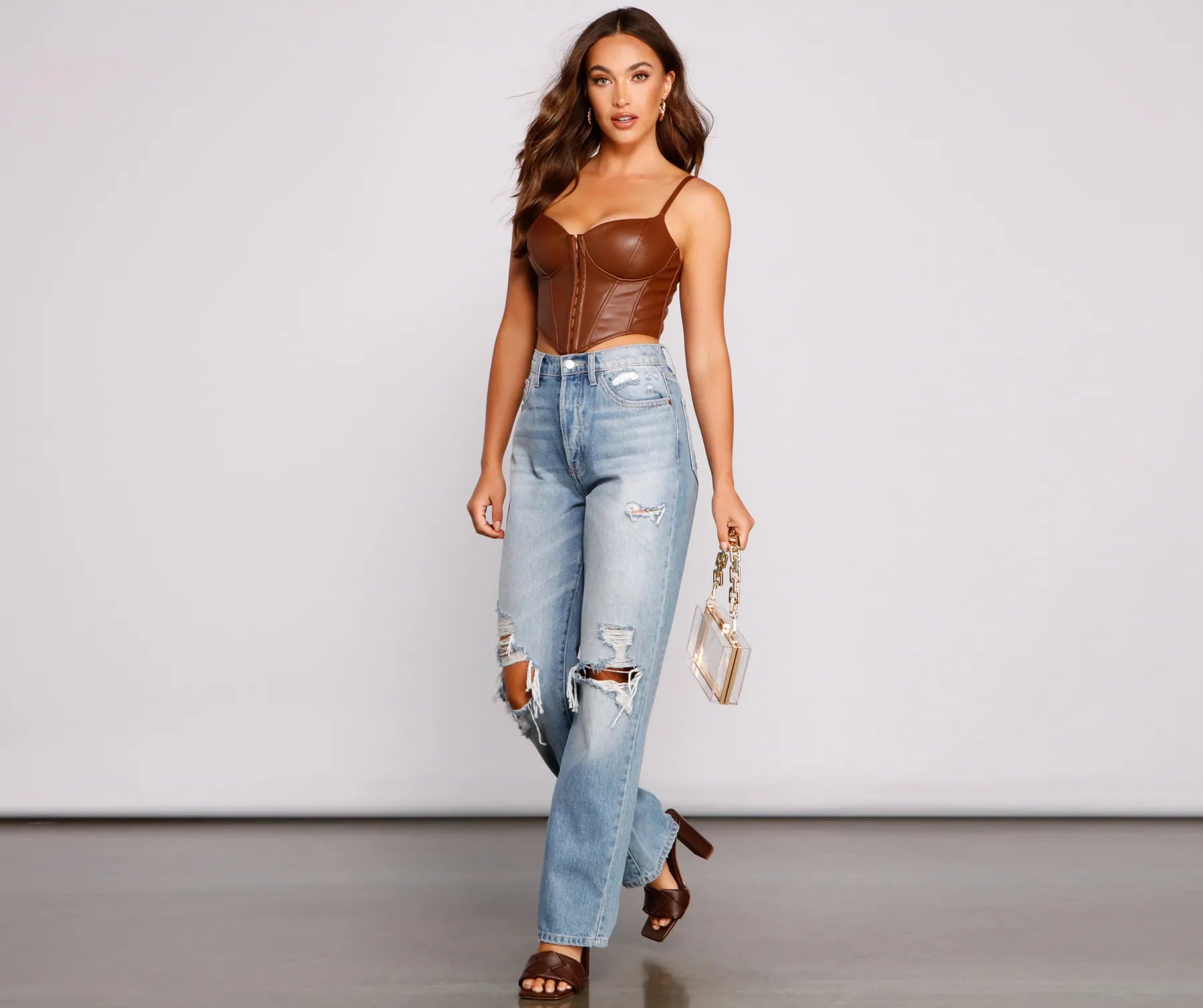 Bold Moment Faux Leather Corset Top - Image 12