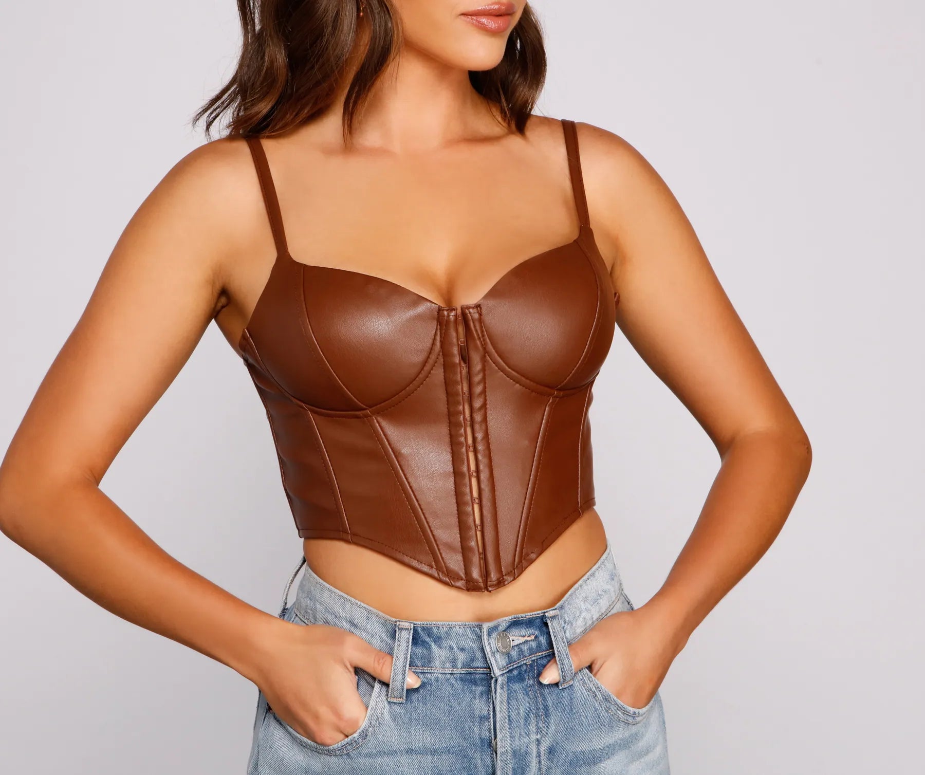 Bold Moment Faux Leather Corset Top - Image 13