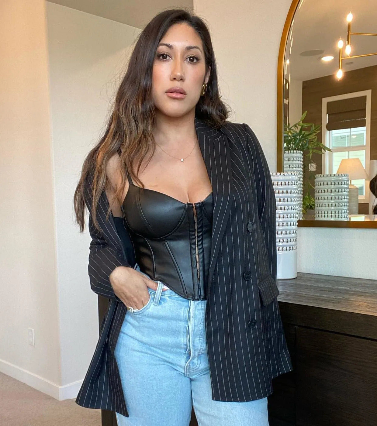 Bold Moment Faux Leather Corset Top - Image 6