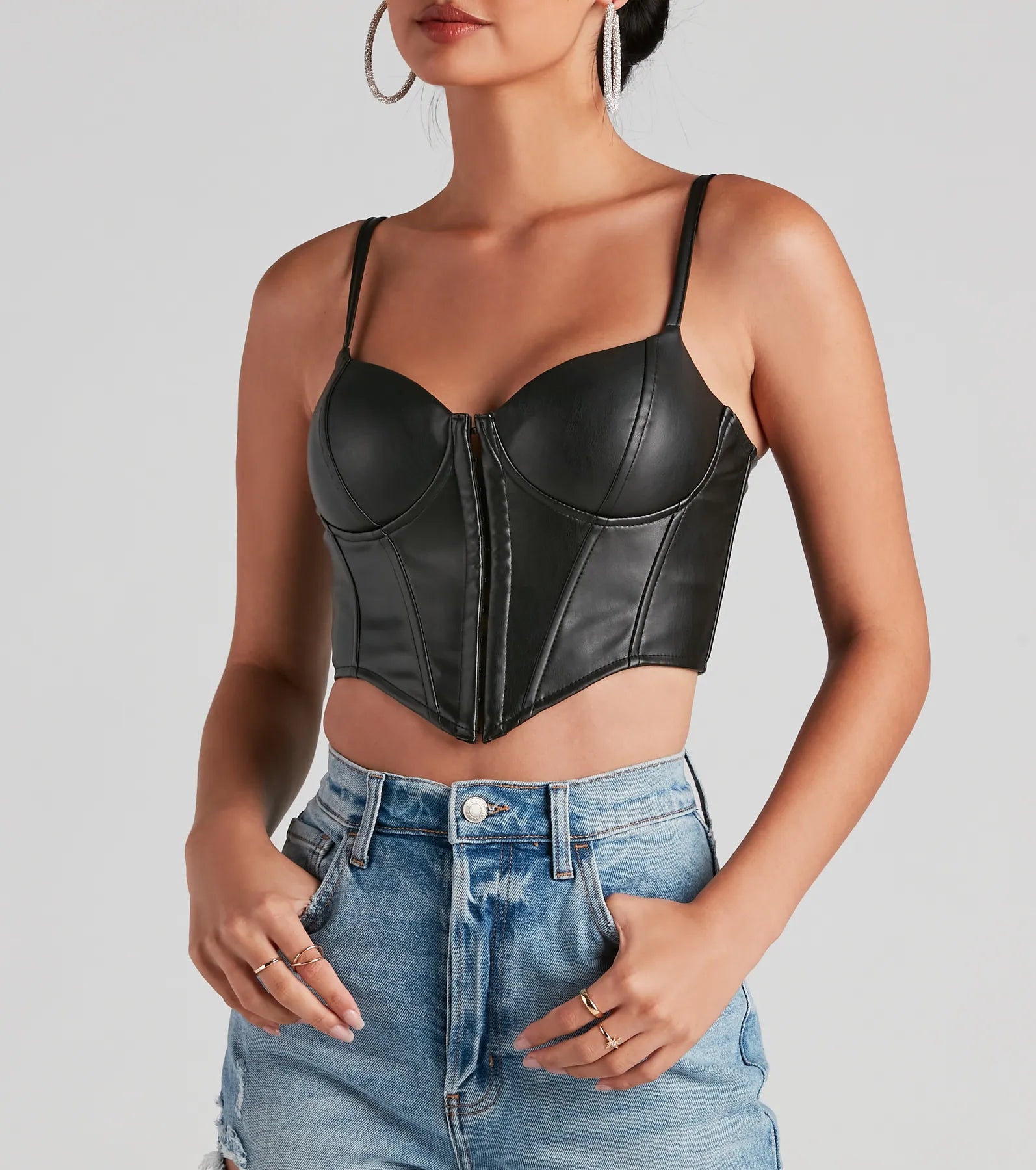 Bold Moment Faux Leather Corset Top - Image 9