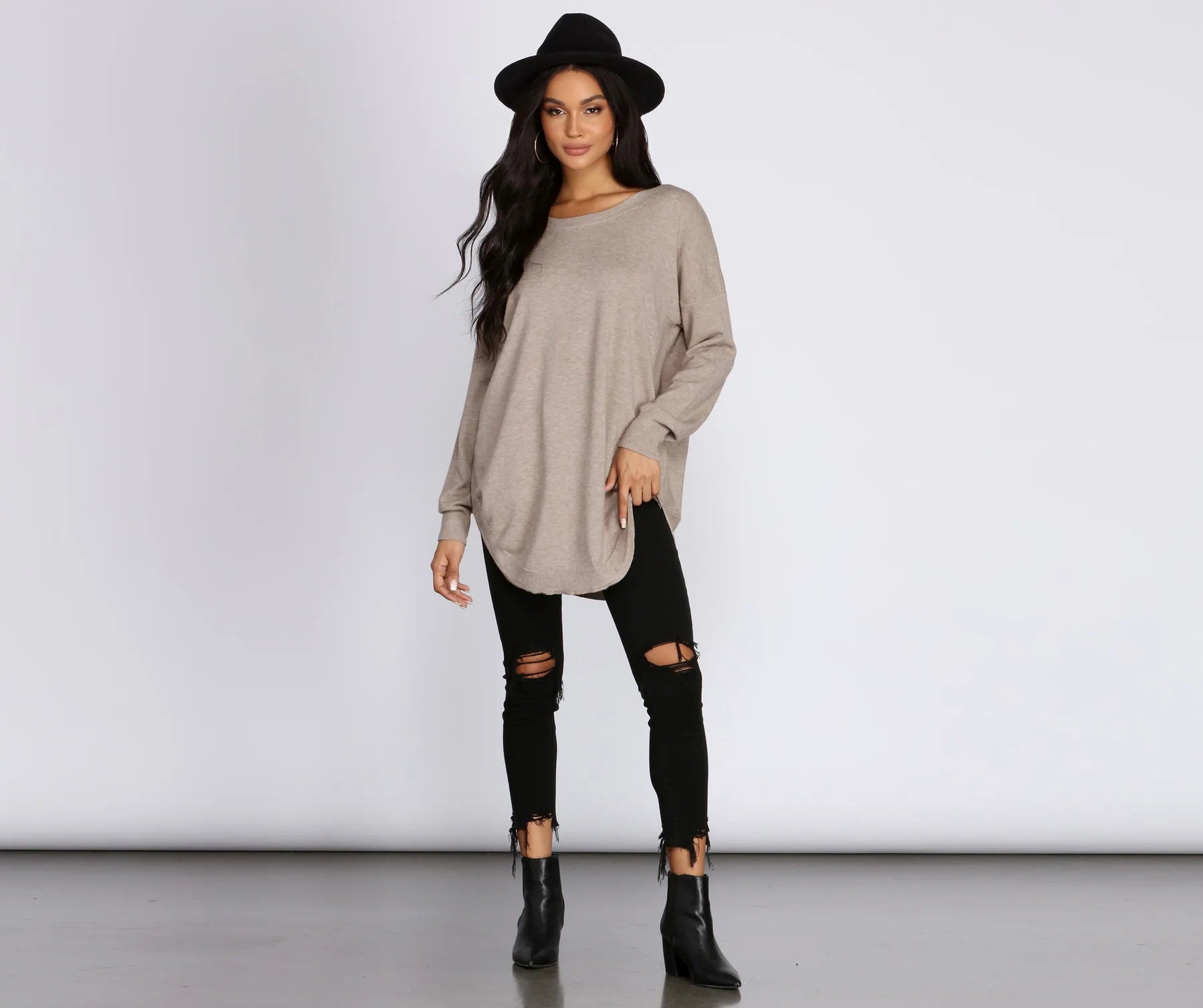 Cozy Vibes Lattice Tunic - Image 3