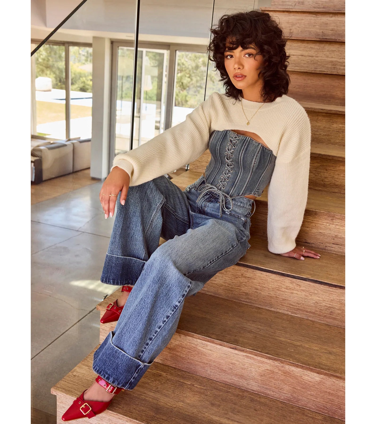 Cozy Babe Long Sleeve Sweater Knit Topper - Image 2