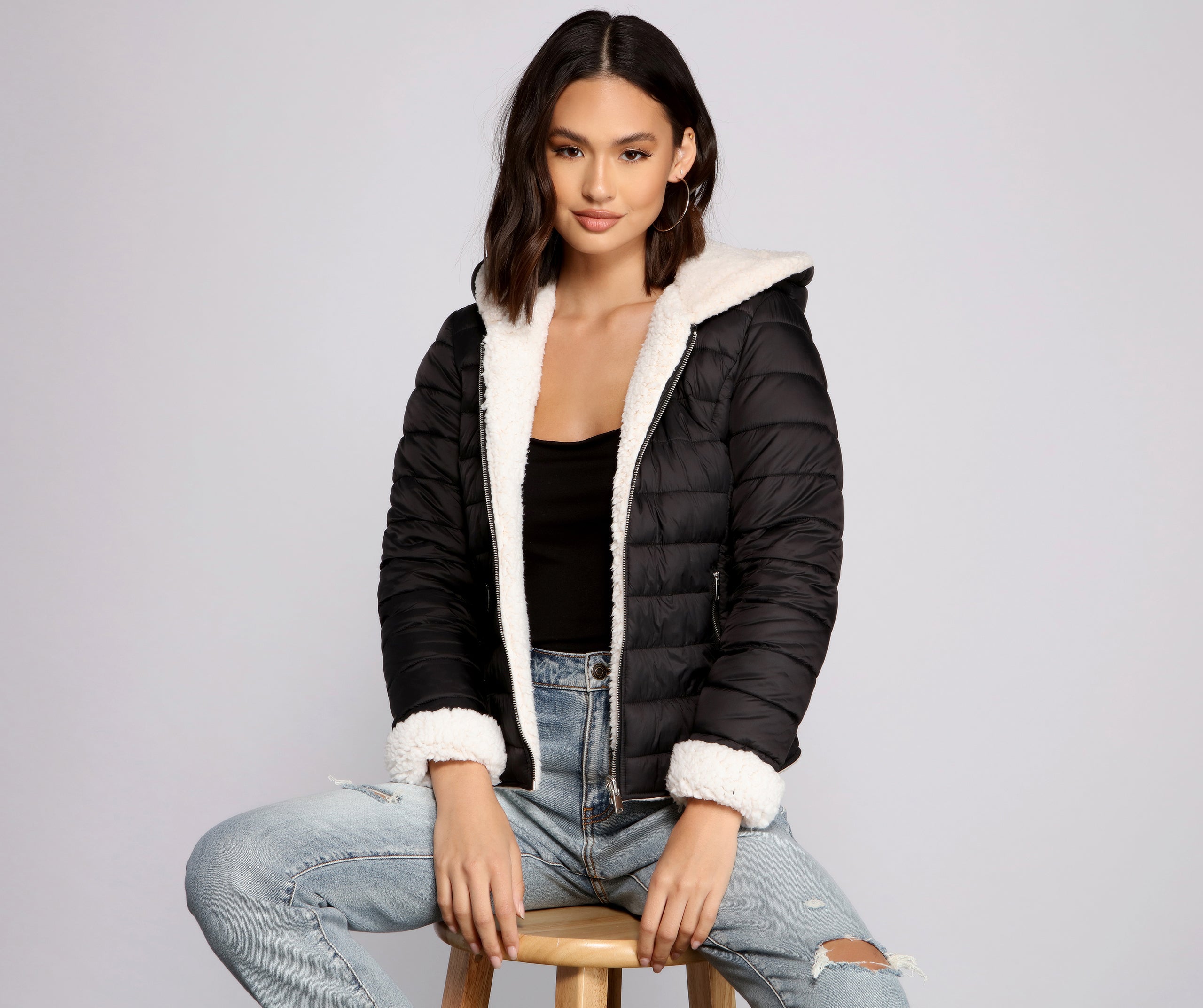 Faux Fur Reversible Puffer Jacket - Image 6